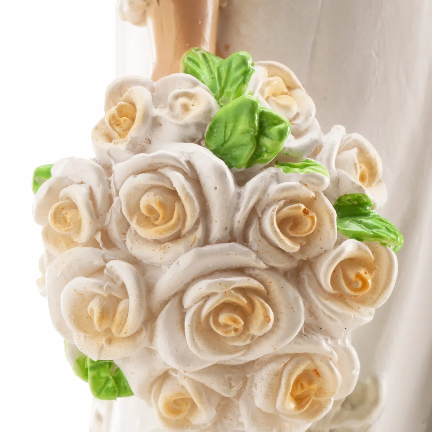 dekora Figurka pary młodej na tort weselny – Ozdoba z żywicy 18 cm – Dekoracja na tort ślubny i rocznicę – Oryginalny, szczegółowy design – Podstawka do kontaktu z żywnością
