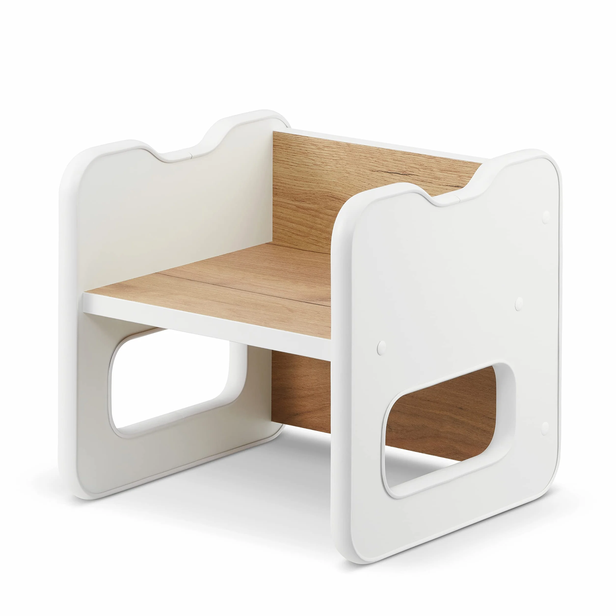 defiPad Taboret do siedzenia dla dzieci | stylowy taboret dwustronny | fotel dziecięcy od 1 roku życia | krzesło dziecięce z drewna | krzesło można przekształcić w stół | pokój dziecięcy Montessori |