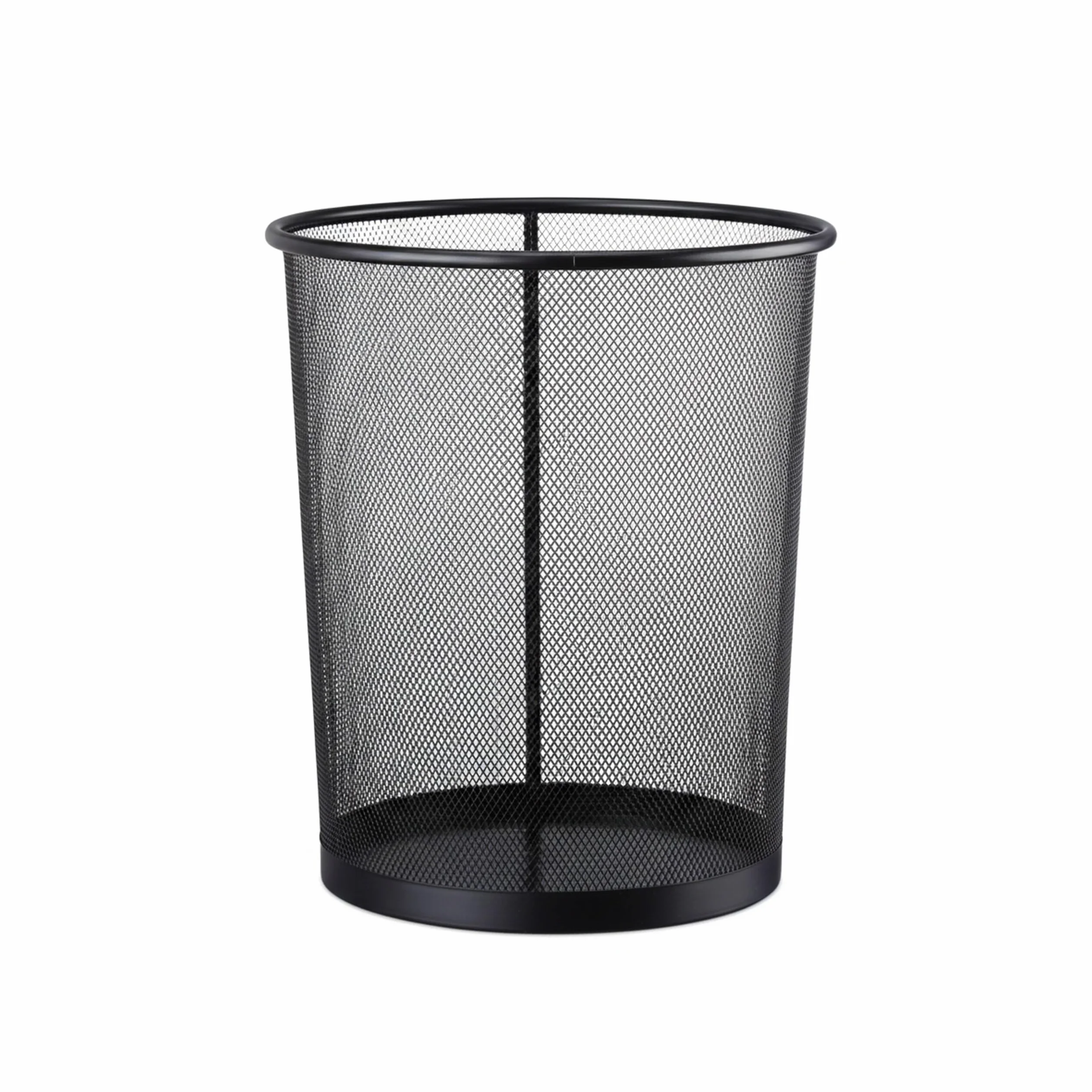 Relaxdays biurowy kosz na śmieci, kubeł na papiery, pojemnik na odpady, druciak, 20 L, Ø 30 cm, wys. 35 cm, czarny