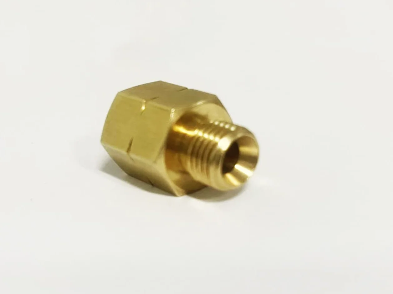 Złączka przejściowa IG 3/8" lewe x gwint zewnętrzny 1/4" lewy reduktor gazu adapter z mosiądzu do węża gazowego 1/4, kuchenka gazowa