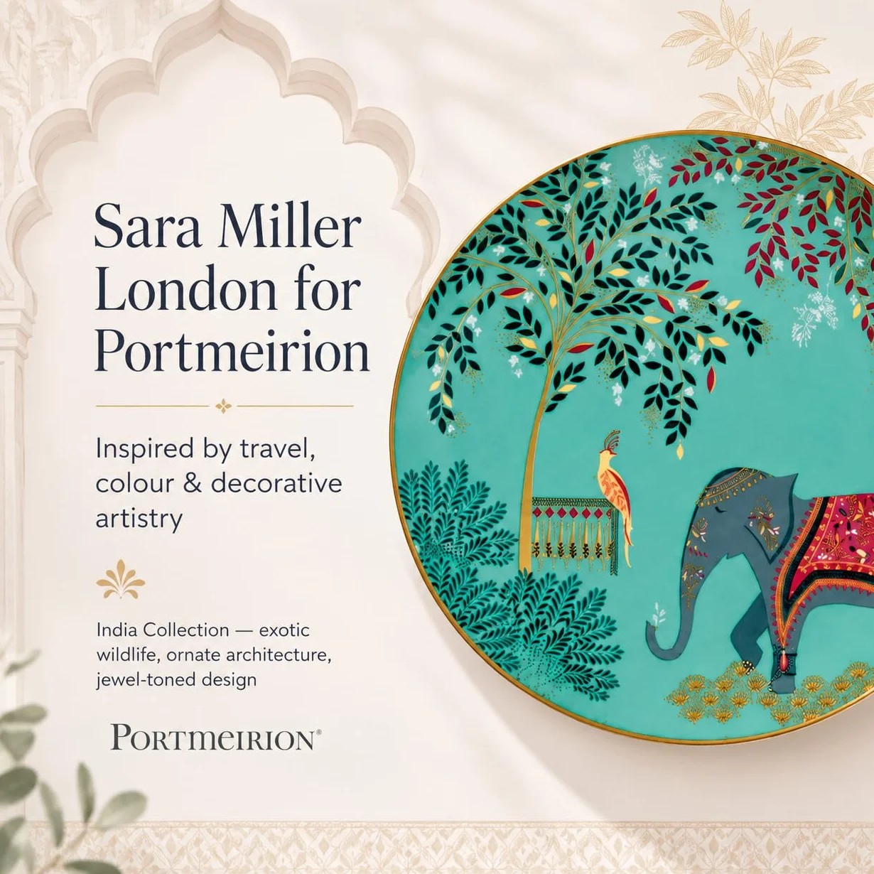 Portmeirion Home & Gifts Sara Miller zestaw 4 talerzy do ciasta, wielokolorowe