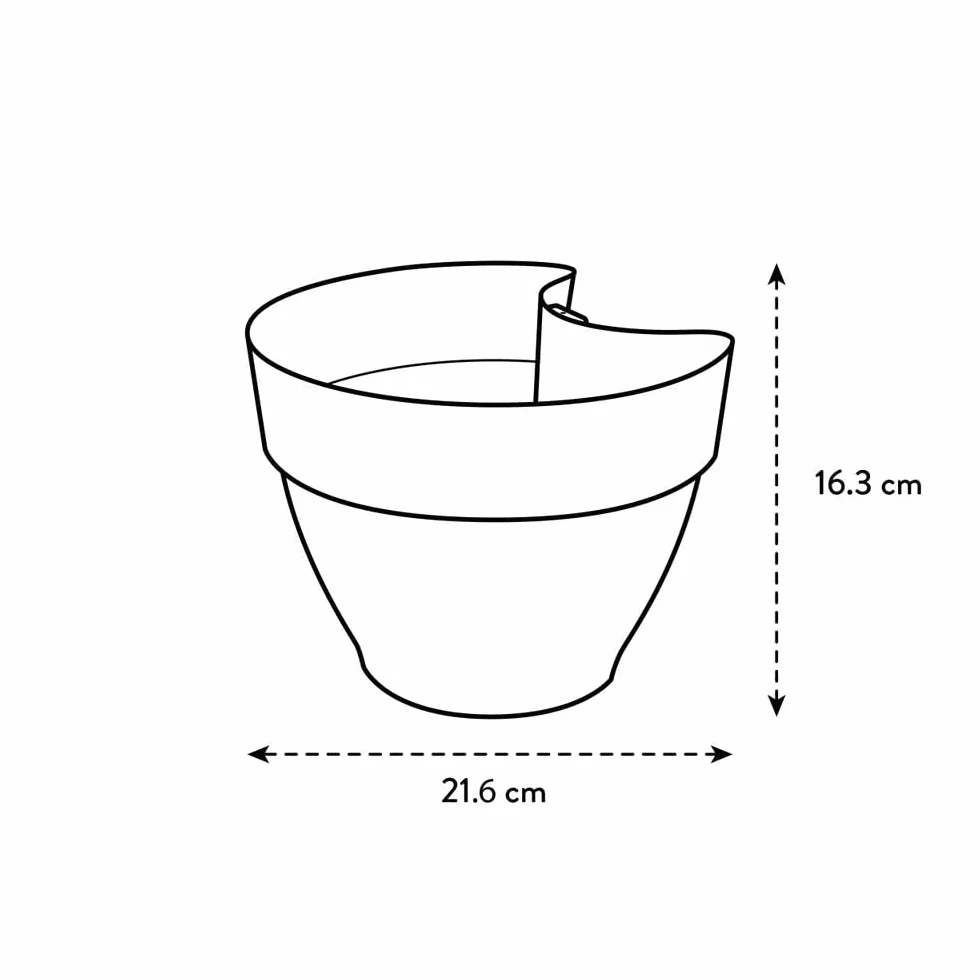 elho Vibia Campana Rura odpływowa Clicker 40, doniczka na kwiaty do użytku na zewnątrz, Ø 21,6 x wys. 16,3 cm, czarny/antracyt