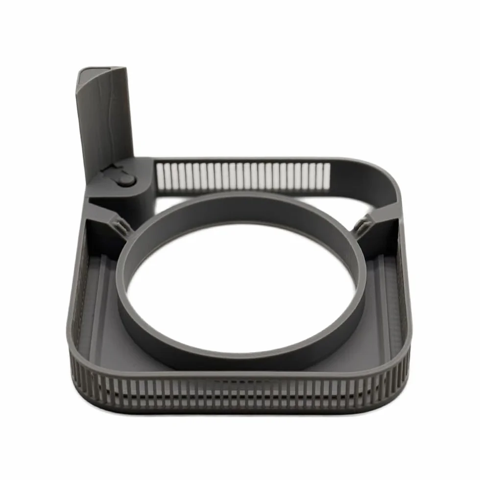 Stojak do Mac Mini M4 2024, uchwyt biurkowy z górnym przyciskiem zasilania, druk 3D, uchwyt na komputer, przycisk Easy Power, stojak poziomy (srebrny)