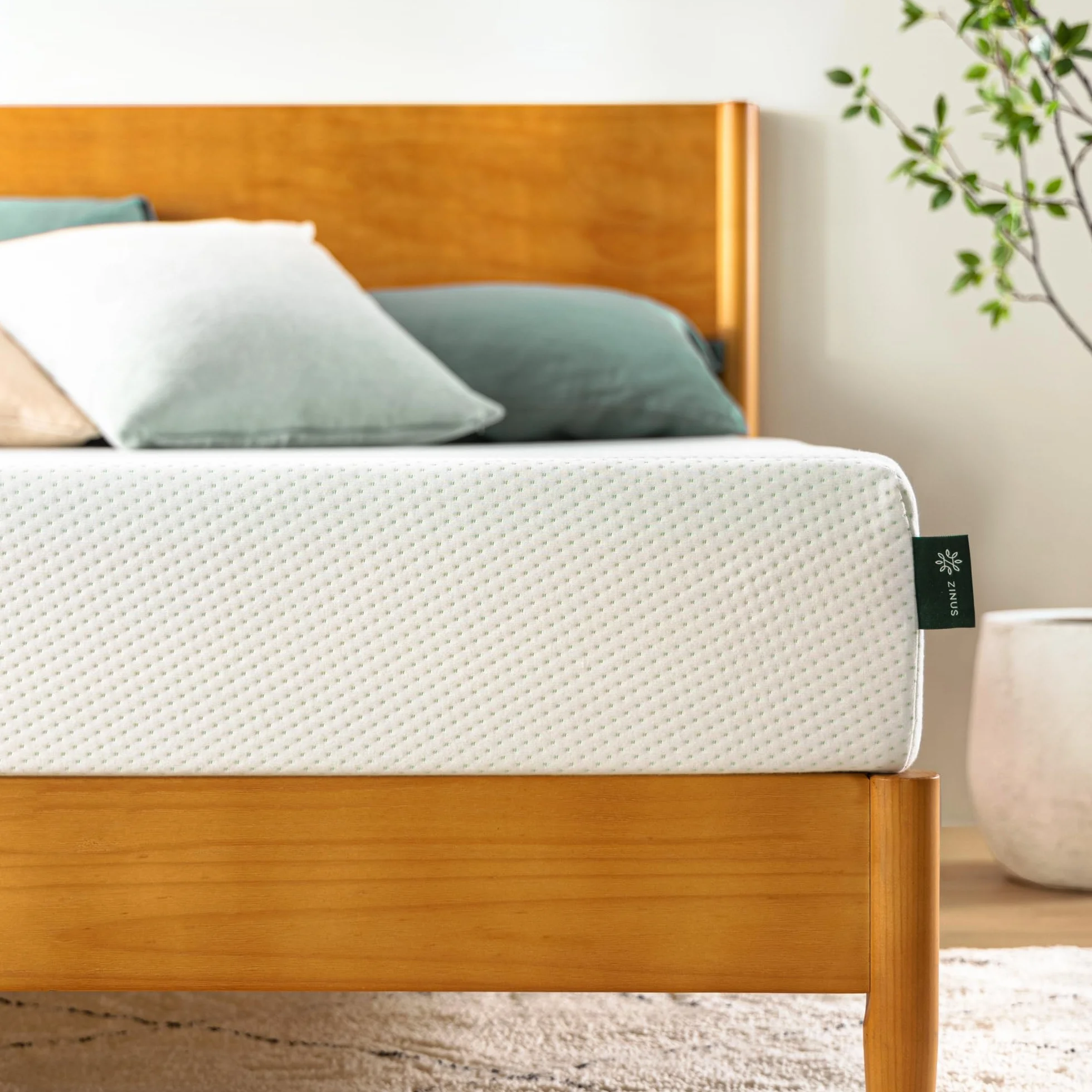Zinus Materac piankowy, Memory Foam, biały, pojedynczy