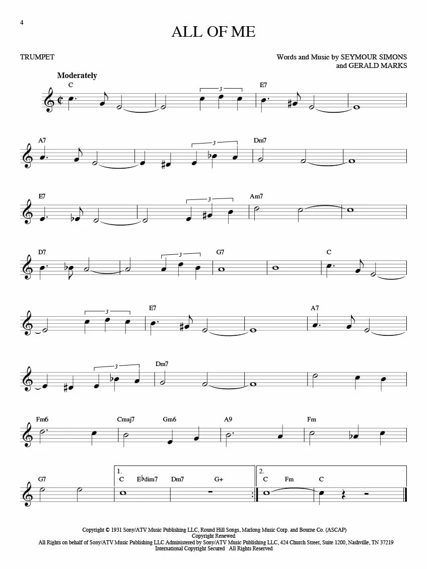 101 Jazz Songs for Trumpet