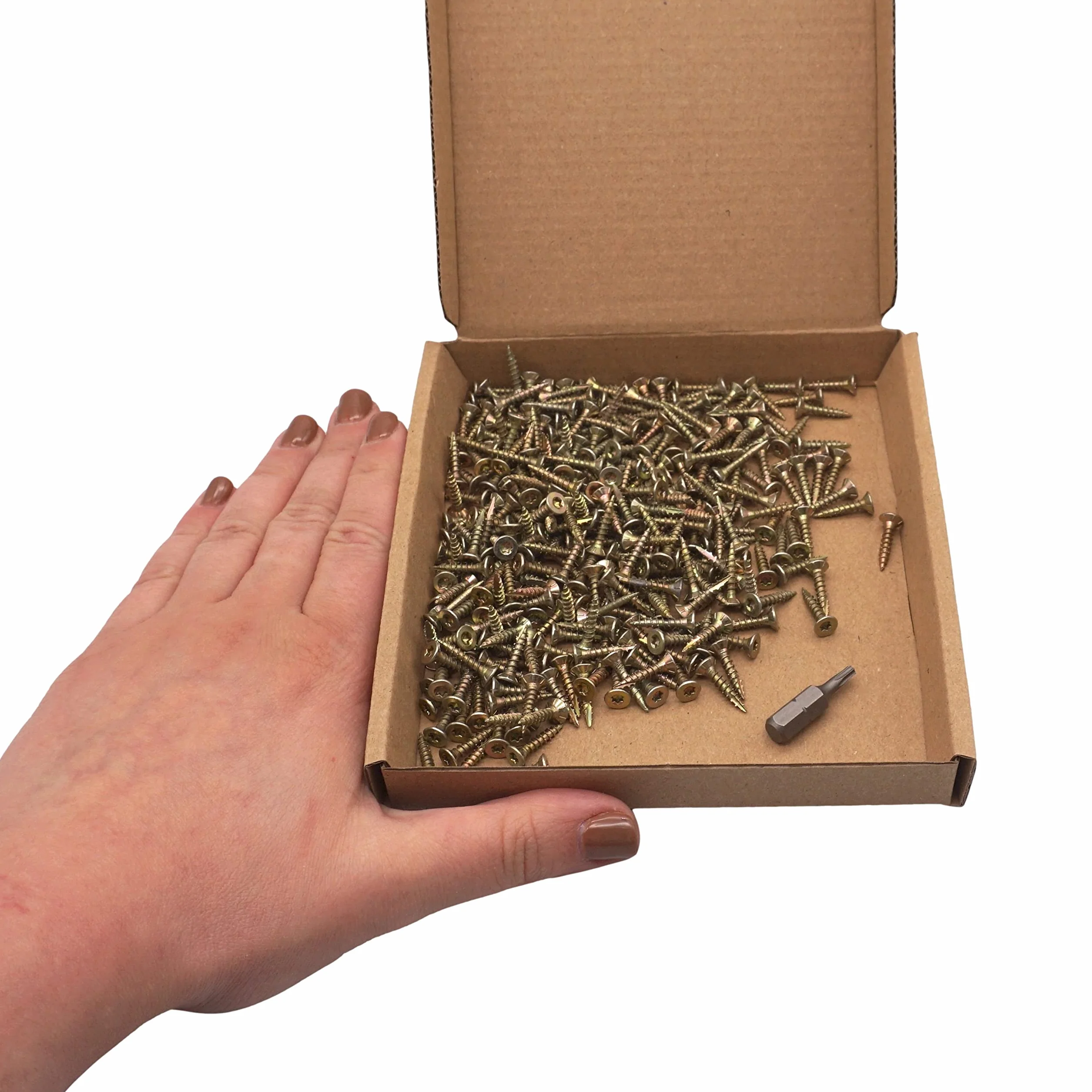 SKIR'CO (300 szt.) stal ocynkowana 3,0 x 16 mm żółte wkręty do drewna, z łbem stożkowym, z łbem Torx, typ 17, wkręty do płyt wiórowych