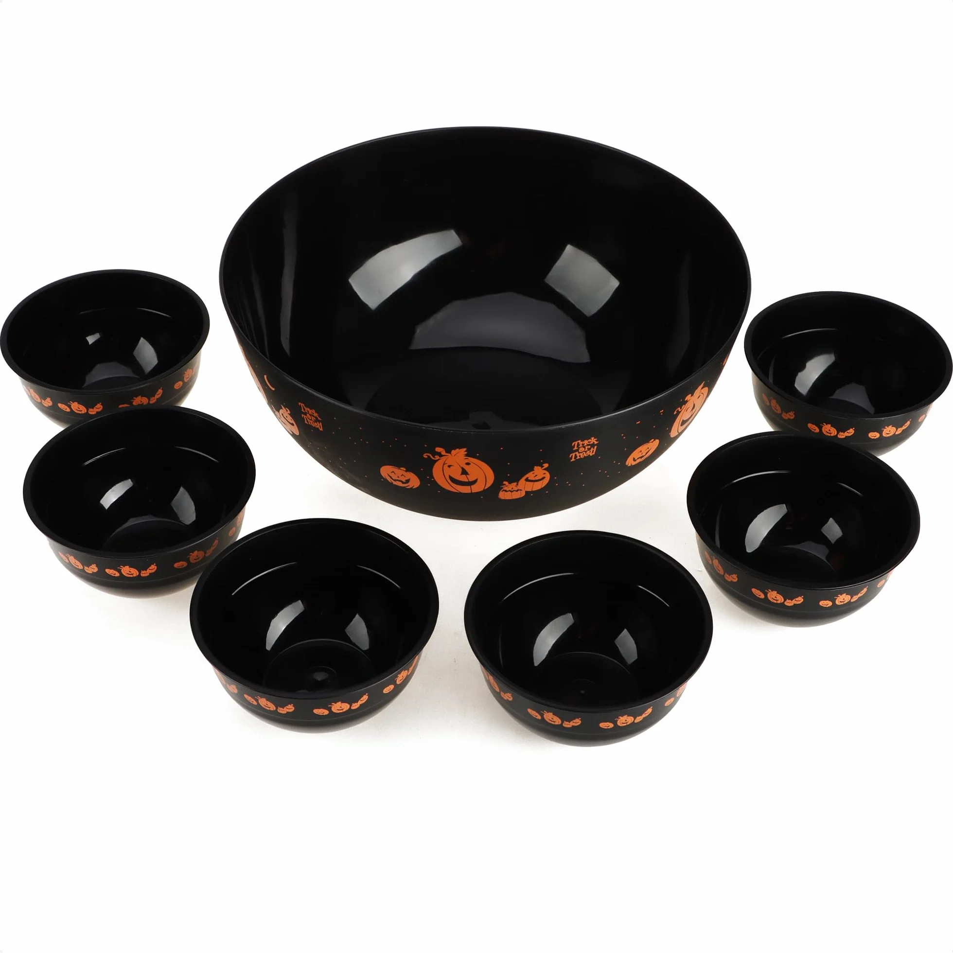 COM-FOUR® 7-częściowy zestaw misek na przekąski Halloween dynie