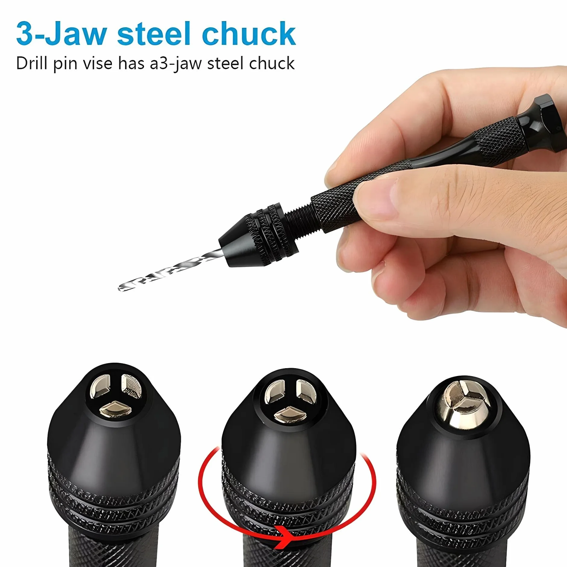 FALON TECH Mini zestaw wierteł ręcznych, 26-częściowy, 0,5 – 3,0 mm HSS wiertło pinowe Vise – mini wiertarka – zestaw wierteł spiralnych – zestaw wierteł precyzyjnych do drewna, tworzywa sztucznego, aluminium, PCB i żywicy odlewniczej