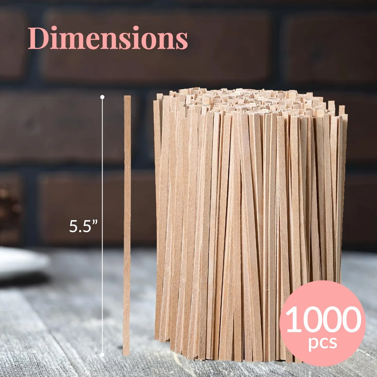 Prestee Drewniane mieszadło do kawy – 1000 jednorazowych drewnianych patyczków do kawy i koktajli o długości 14 cm – gładkie, bez odprysków – idealne do kawiarni i stacji napojów