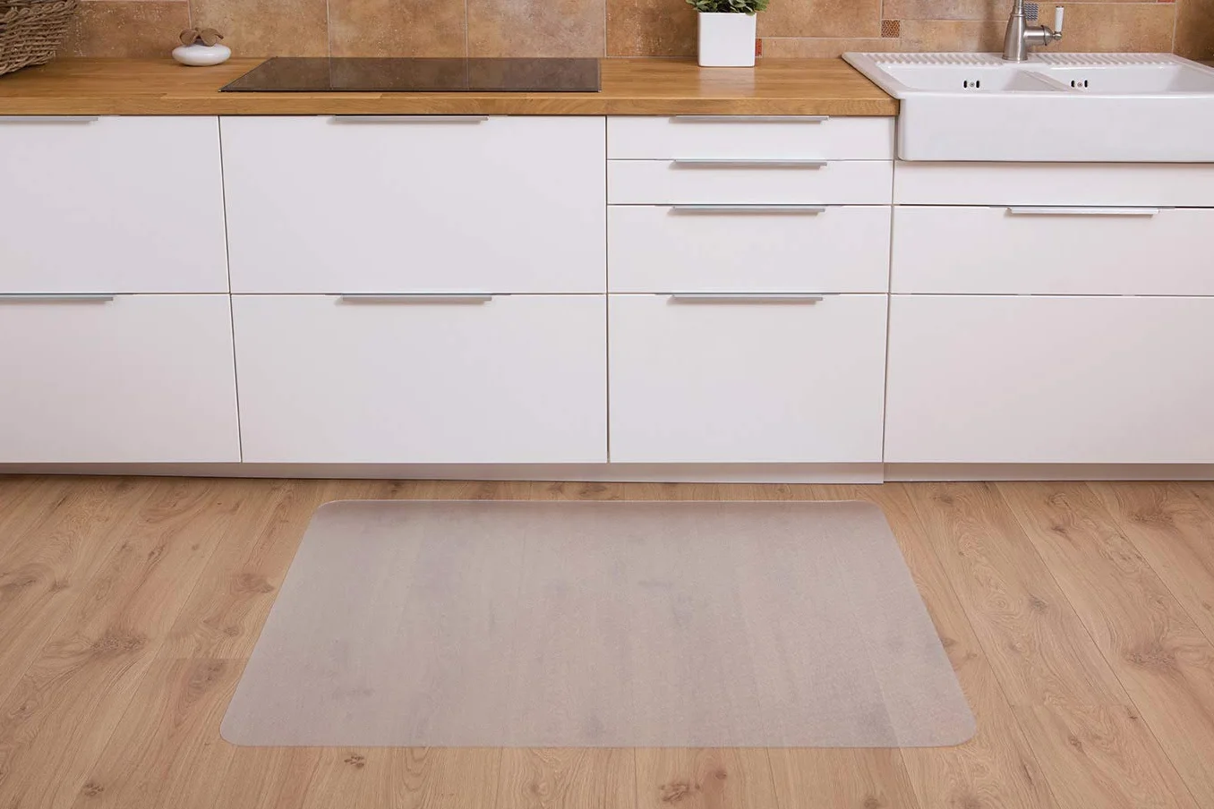KAISER PLASTIC Przezroczysta mata podłogowa, wykonana z Clear Style R.PET, certyfikat TÜV, idealna do podłóg twardych, 115 x 135 cm