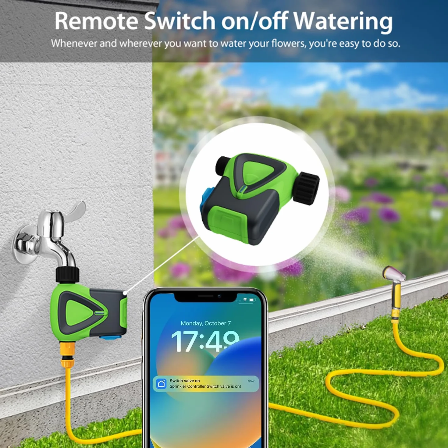 Komputer nawadniający Wi-Fi: inteligentny timer nawadniania z aplikacją Tuya, opóźnienie deszczu, automatyczny timer podlewania do ogrodu, na balkon, kompatybilny z Alexa i Google Assistant