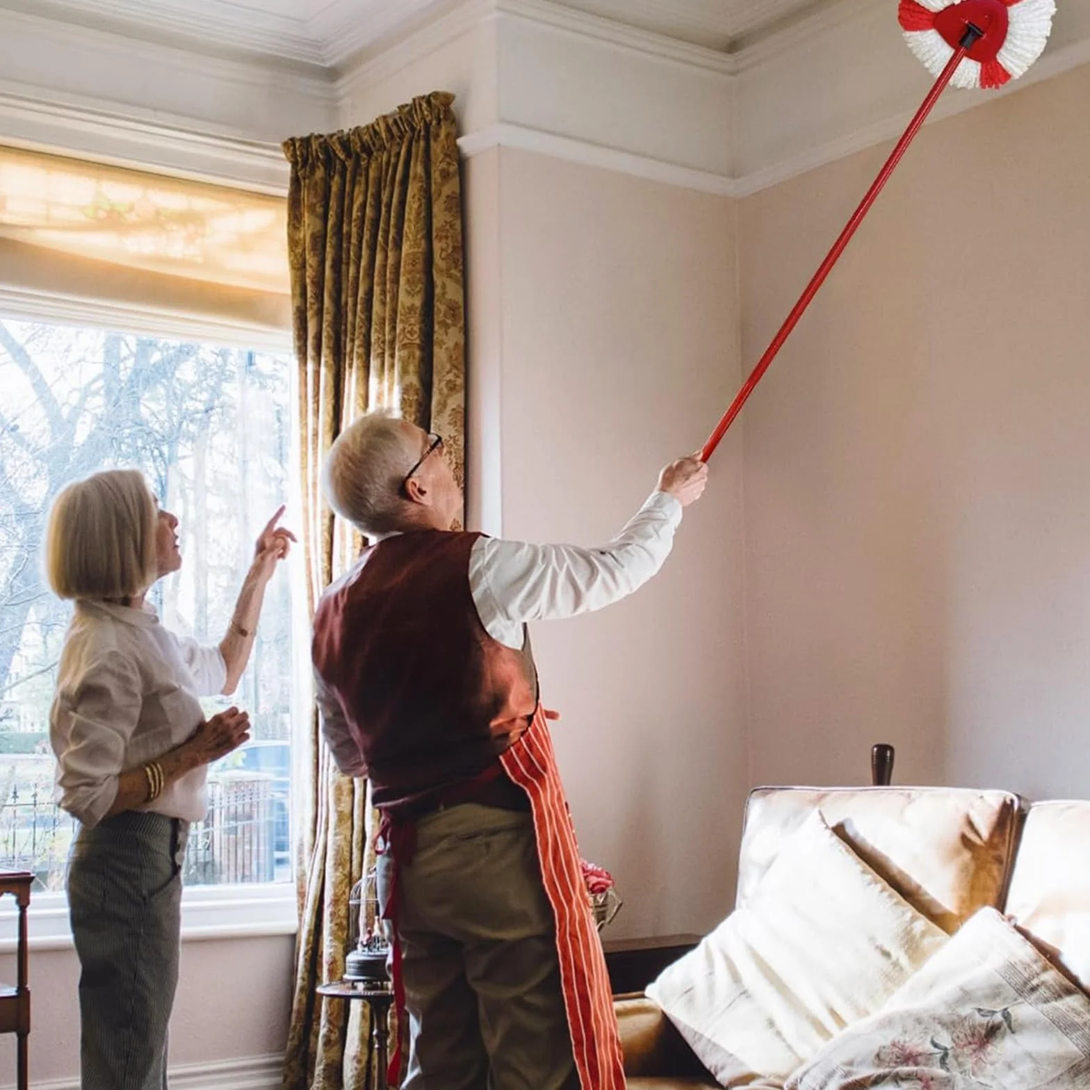 Wymienny uchwyt kompatybilny z Vileda Turbo Spin Mop, 4-sekcyjny zapasowy drążek do mopa, regulowany mop, wymienny uchwyt do mopa, teleskopowy uchwyt do czyszczenia podłóg