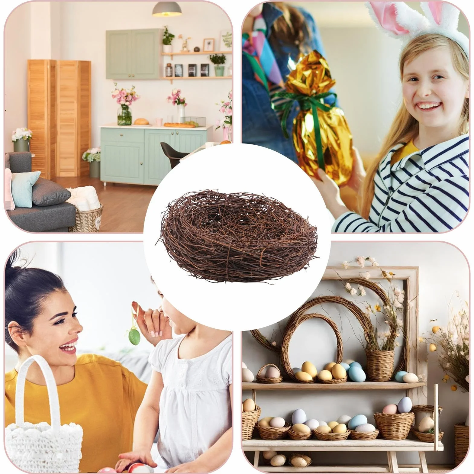 Bird Nest - Easter Artificial Nest, Warm Breathable Decorative Bird House with Realistic Design, Perfect for Home, Window Display, Woodlands Decor, Seasonal Crafts and Holiday Decorations