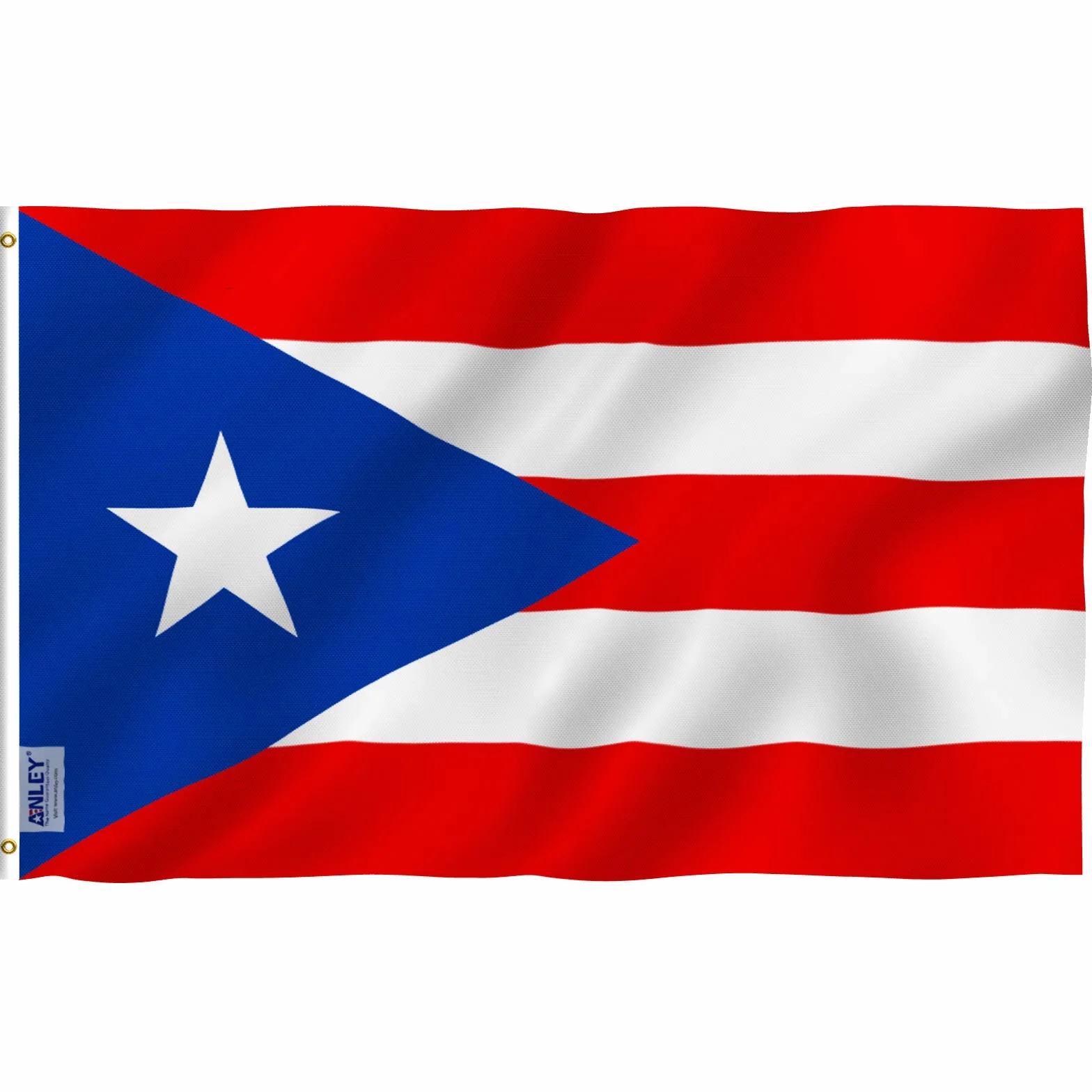 Anley Fly Breeze 3x5 stóp Flaga Puerto Rico - Żywy kolor i odporność na blaknięcie - Płócienny Nagłówek i podwójne szycie - Flagi narodowe Puerto Rico Poliester z mosiężnymi przelotkami 3 x 5 stóp
