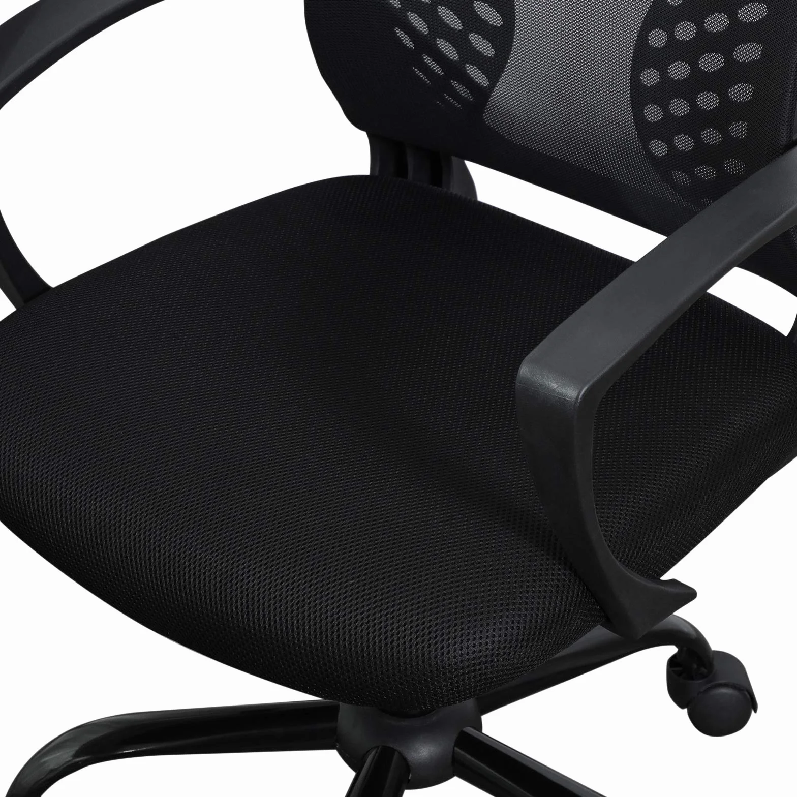 SONGMICS Obn22Bk Krzesło Biurowe, Wychylane, Oddychające, Obciążenie do 12 Kg, 64 x 64 x 96 cm, Czarne