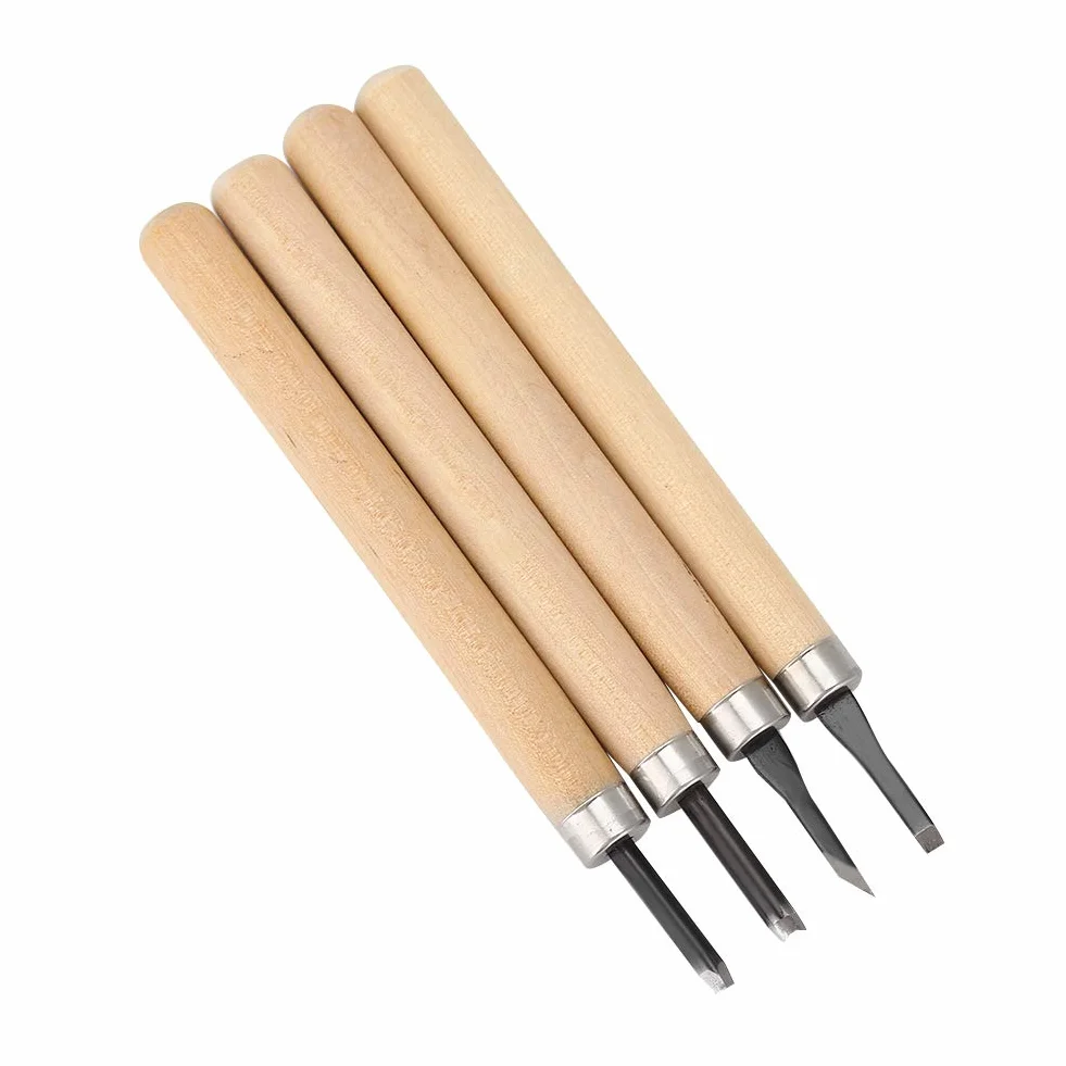 Holz Messer, Tools Set, 4?PCS professionelle Messer Manuelle Spitzer Gummi Stempel Messer Carving Tools Set