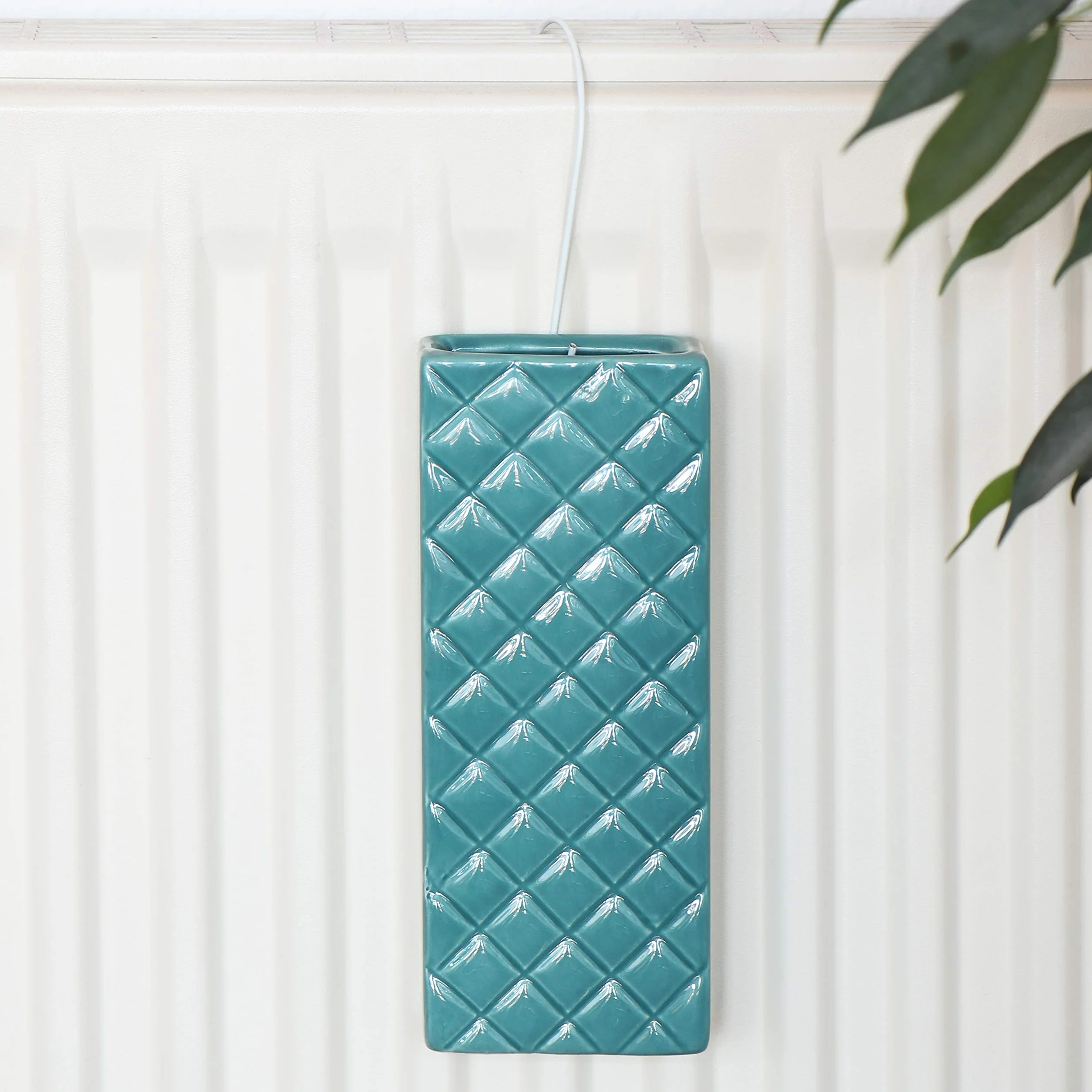 COM-FOUR® 3x ceramiczny nawilzacz powietrza - parownik grzejnikowy do nawilzania powietrza w pomieszczeniu - parownik wodny z hakiem w ksztalcie litery S (3 sztuki - diament)