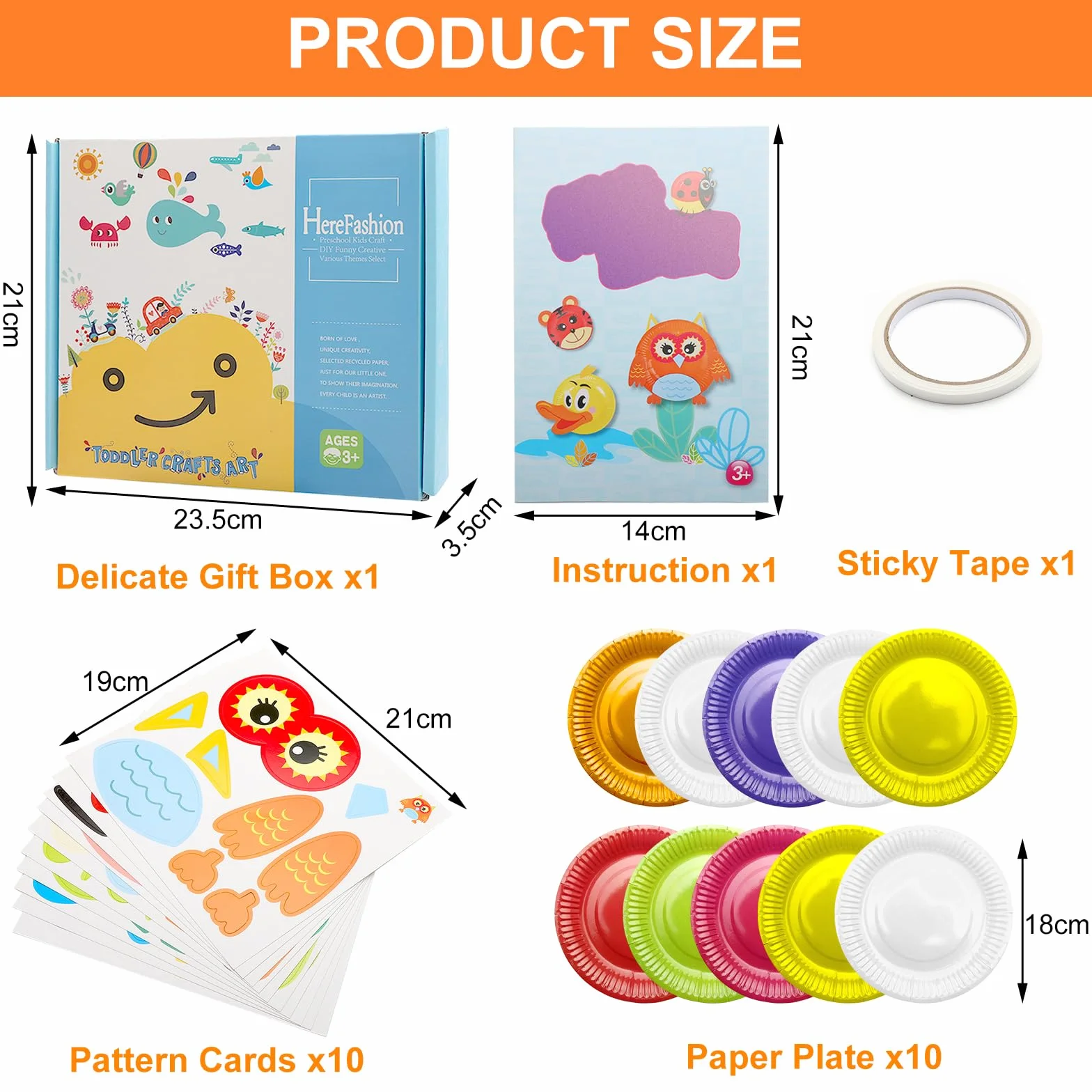WOKICOR 10 sztuk papierowych talerzy, zestaw do majsterkowania dla dzieci, scrapbooking na urodziny dziecka, początek roku szkolnego, prezent na wiosnę, zwierzęta DIY, kreatywne talerze, zestawy do