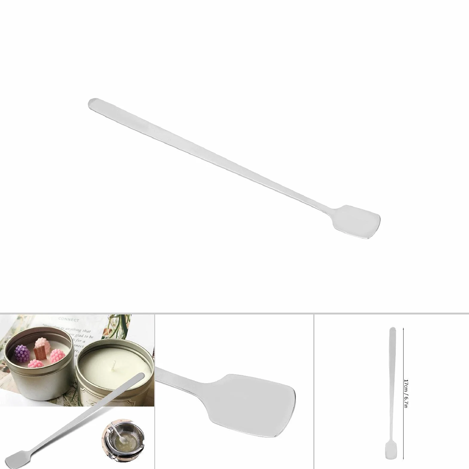 Długa łyżka do mieszania ze stali nierdzewnej 17 cm