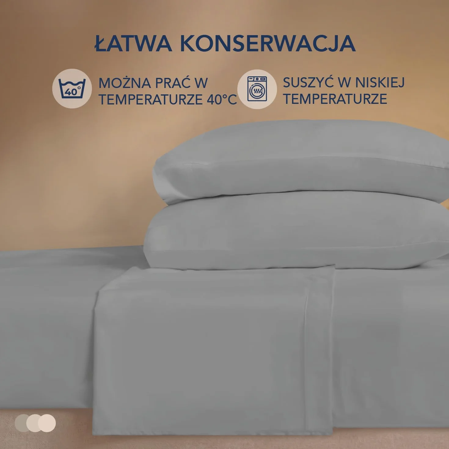 Zestaw pościeli Dreamzie 150x200 cm - 4 sztuki z mikrofibry - Prześcieradło 150x200 cm - Prześcieradło dla 2 osób 230x270 cm - 2 poszewki na poduszki 50x80 - Certyfikat Oeko Tex - Jasnoszary