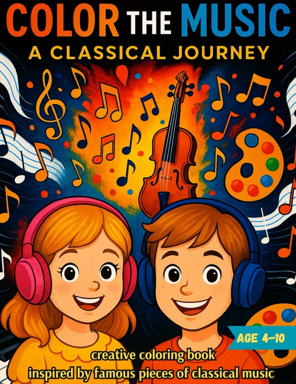 Color the Music: A Classical Journey.: 25 Artworks Inspired by Classical Music – Creative and Educational Coloring Book for Kids Ages 4–10