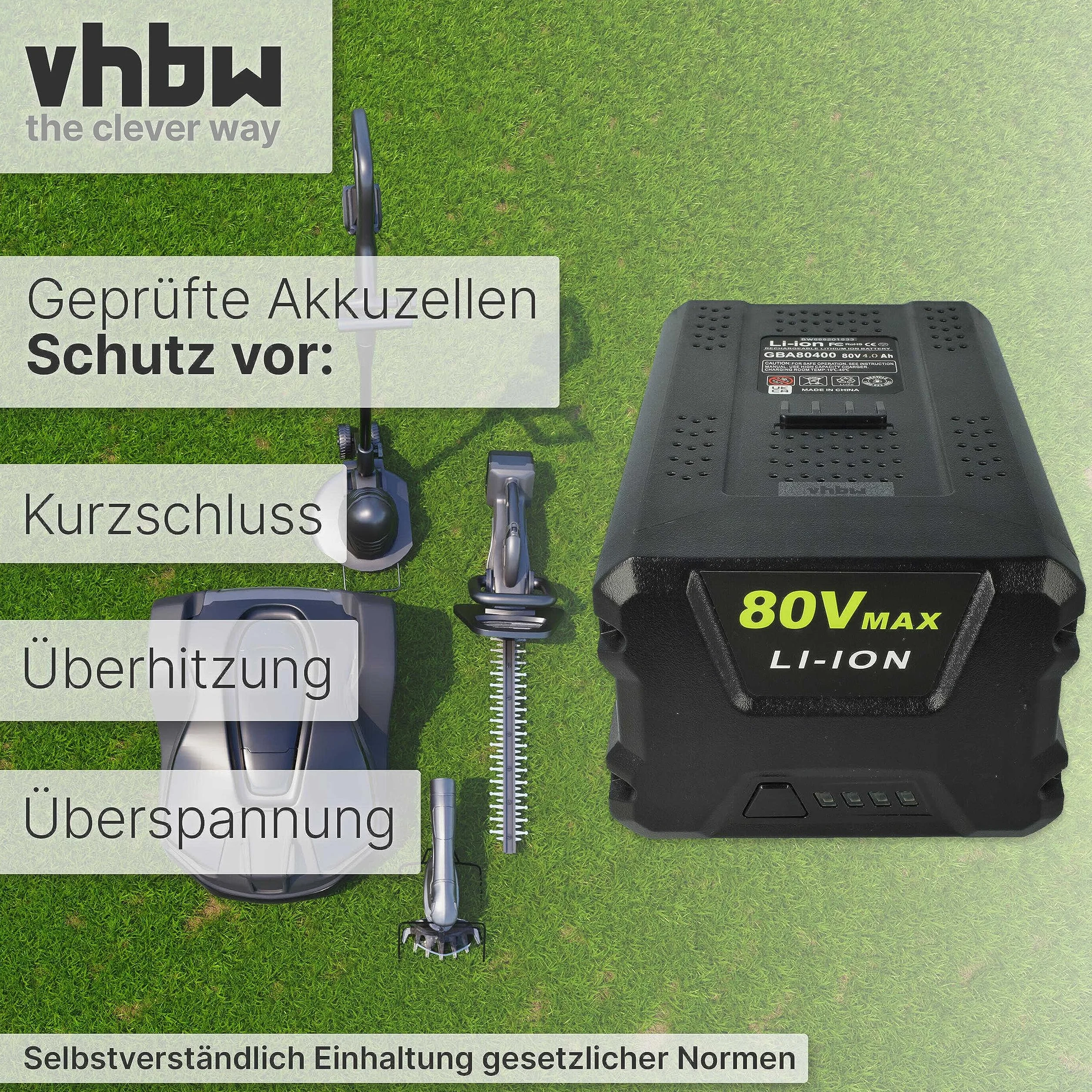 vhbw 1 x akumulator zastępuje Stiga SBT 4080 AE, SBT 5080 AE, SBT 2580AE do kosiarki 4000 mAh 80 V Li-ion