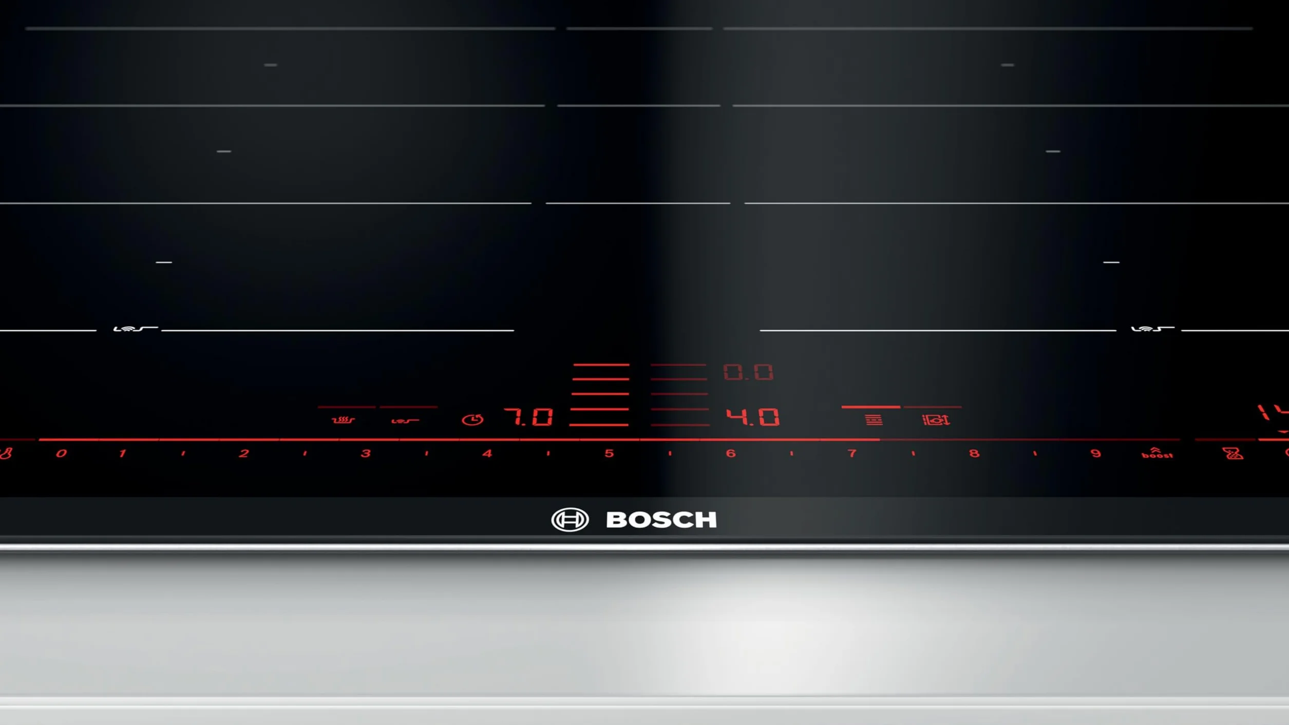 Bosch Serie 8 PXY675DC1E płyta czarna Wbudowana (umieszczenie) Płyta indukcyjna strefa 4 stref(y) Szkło ceramiczne, czarna