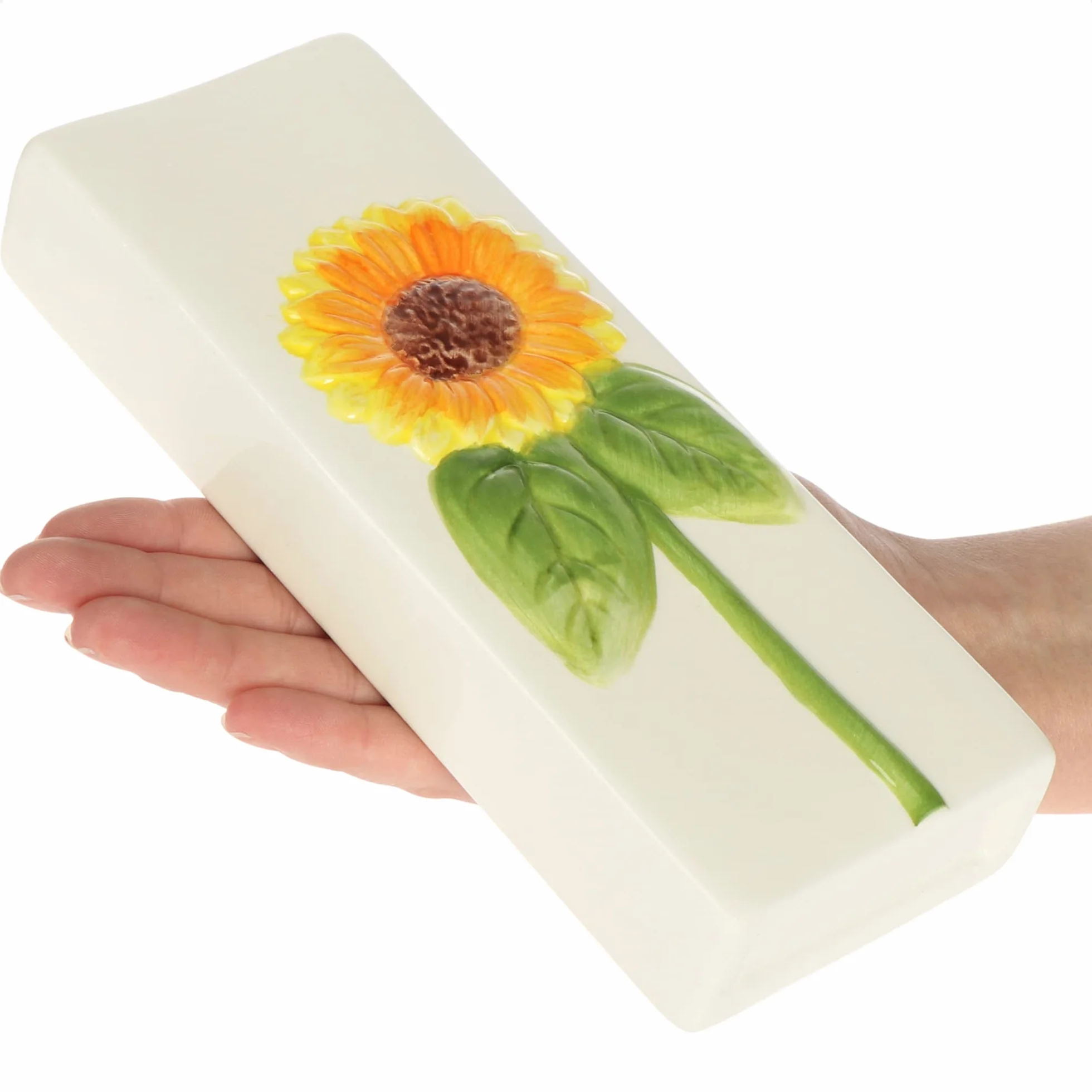 COM-FOUR Nawilżacz Powietrza Ceramiczny Parownik Grzejnikowy Tulipan Słonecznik Stokrotka Biały