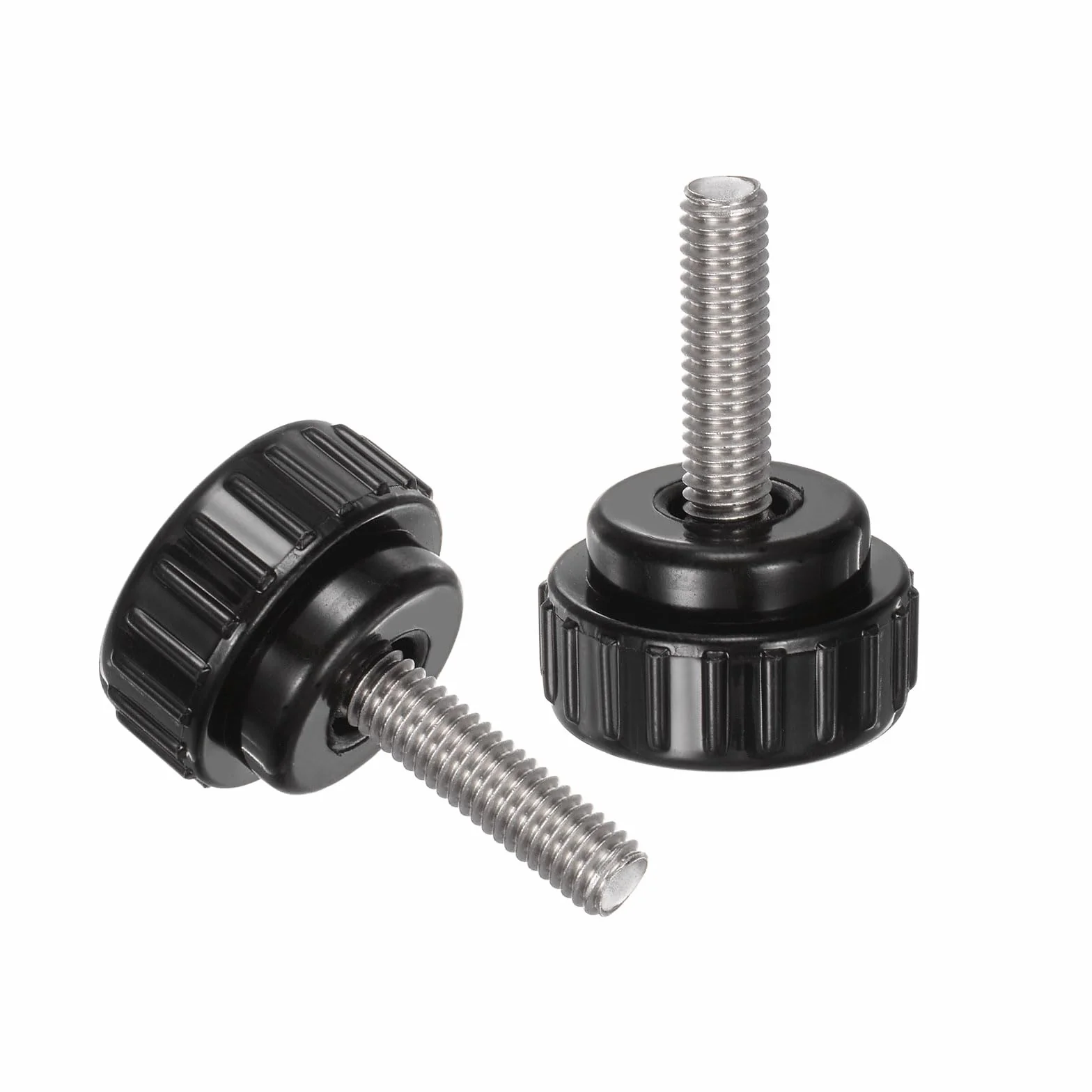 QUARKZMAN 4 sztuki śrub radełkowanych z gwintem M6 x 25 mm x 25 mm śruba z łbem okrągłym ze stali nierdzewnej 304 bolce z uchwytem okrągłym, guziki zaciskowe 25 mm, śruby kciukowe, śruba napinająca do