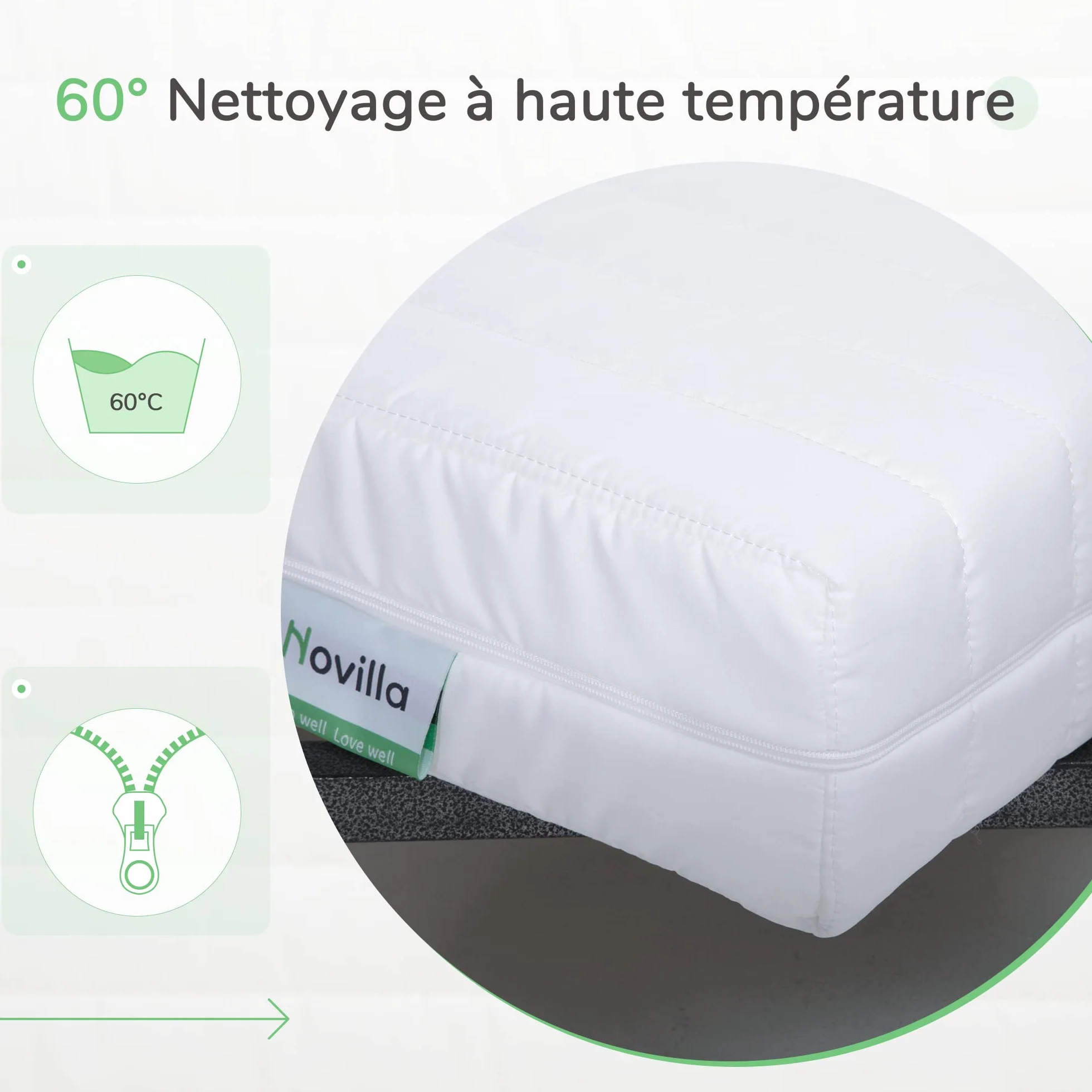 Novilla Materac 80 x 200 cm, H2 i H3, 7-strefowy materac z zimnej pianki, poszewka nadaje się do prania w 60°, materac piankowy, zwijany materac 2 w 1, certyfikat Öko-Tex, wysokość 16 cm