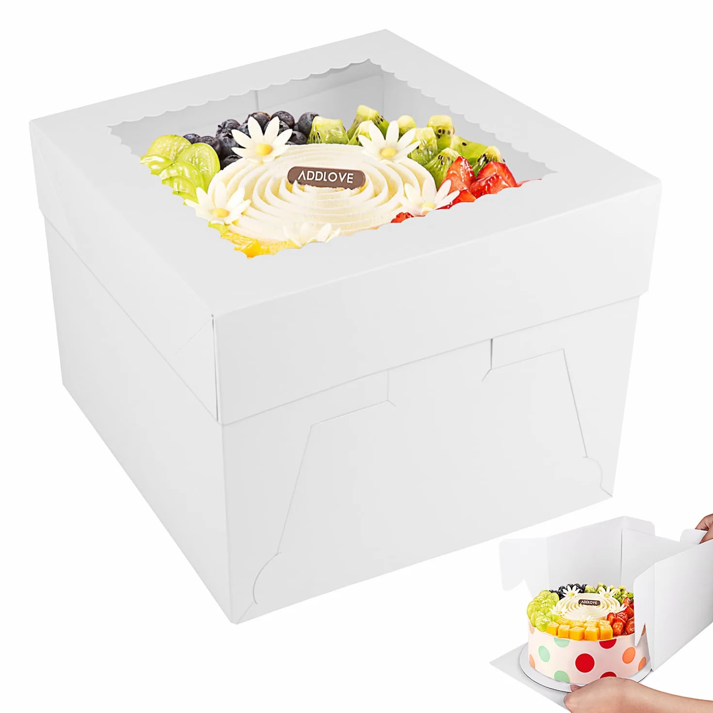 Pudełko na tort 30x30x20 cm karton z okienkiem 2 szt