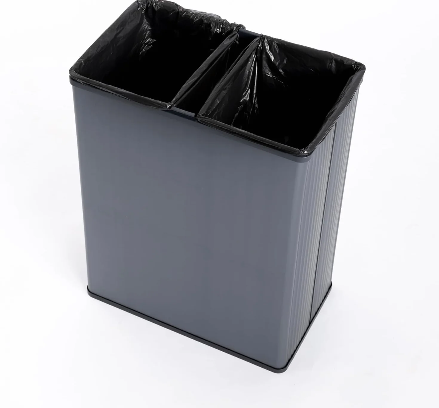 CURVER Keter Verto Kosz do recyklingu 54 l, podwójne przegrody, pokrywa z recyklingu, łatwe sortowanie, elegancki design, perłowy niebieski