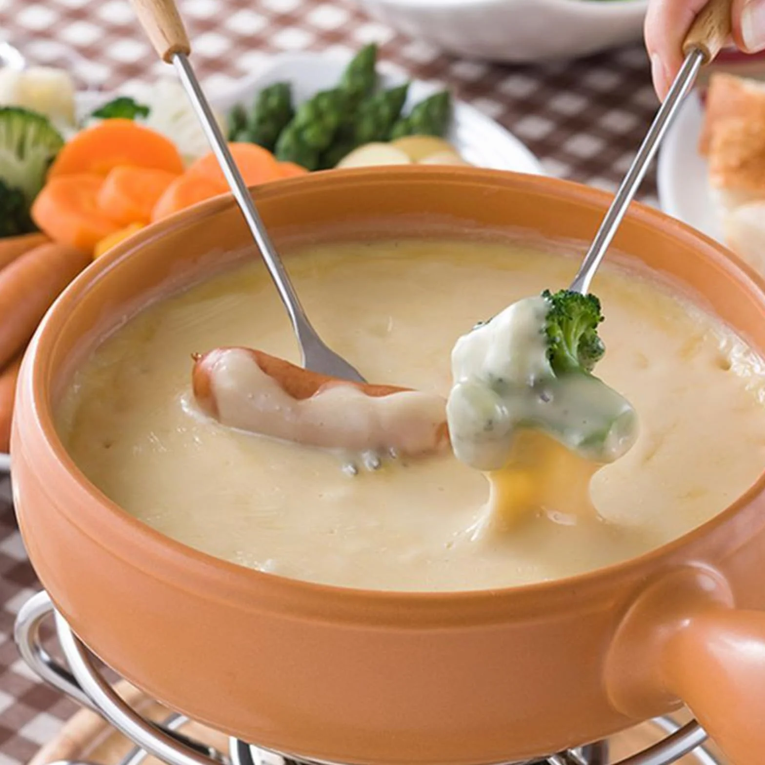 Widelce do fondue ze stali nierdzewnej 22 cm oznaczone kolorami z drewnianym uchwytem