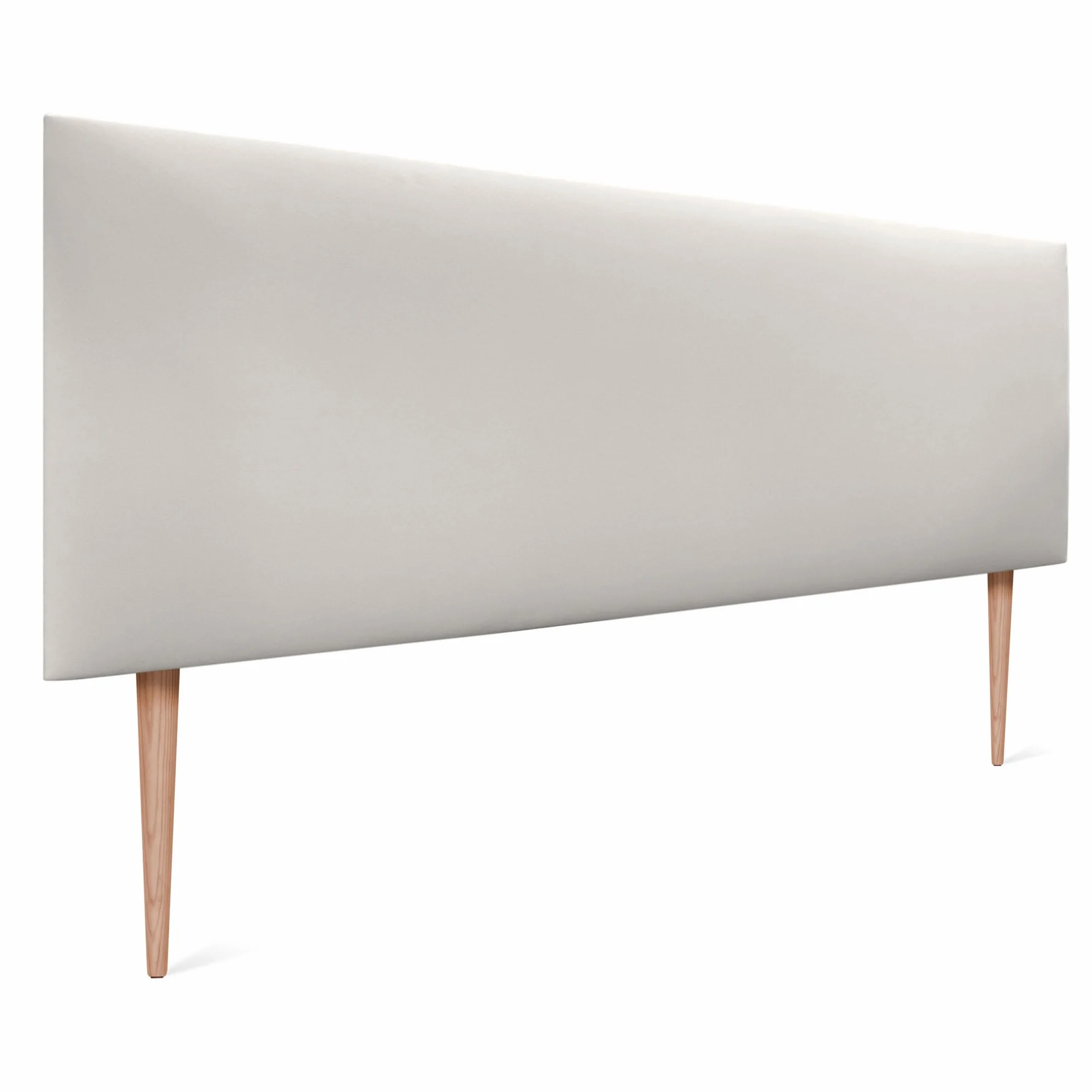 DHOME Zagłówek ze sztucznej skóry lub gładkiej tkaniny AQUALINE z nogami zagłówka tapicerowana głowa luksusowe łóżko (145x105cm z nogami (łóżka 70/80/90), sztuczna skóra biała kość)