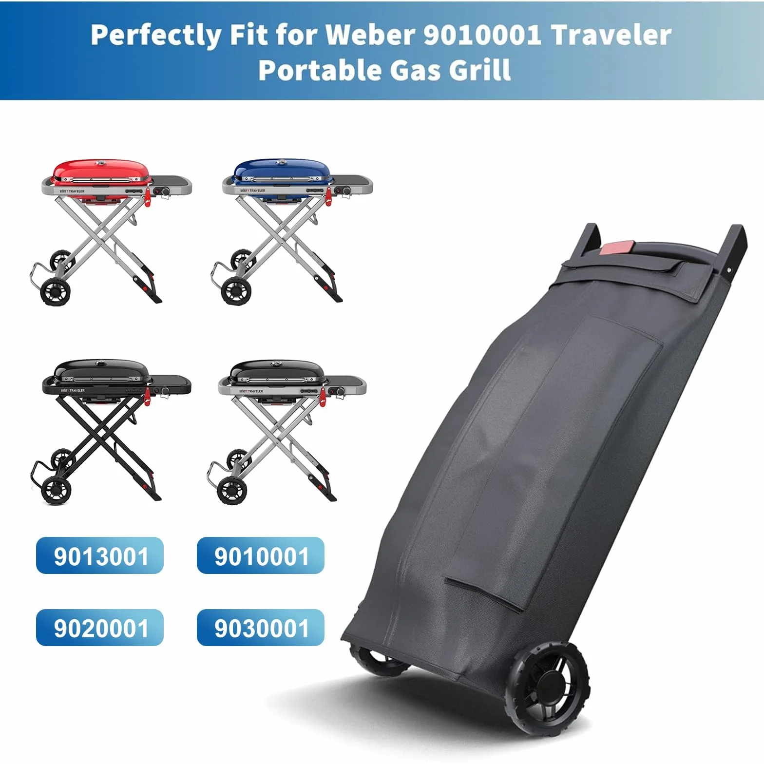 GFTIME Pokrowiec na grilla do Weber Traveler 9010001, wytrzymały wodoodporny pokrowiec do przechowywania 600D