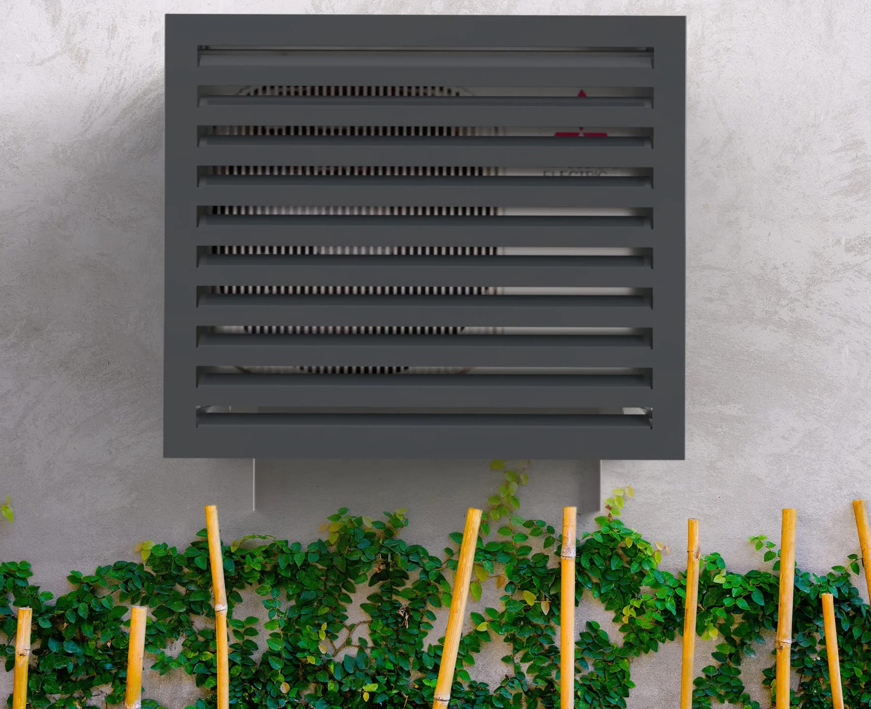 Cover Clima Blade M antracytowa osłona klimatyzacji z kompozytu aluminium, regulowane uchwyty INOX, montaż ścienny, ochrona jednostki zewnętrznej