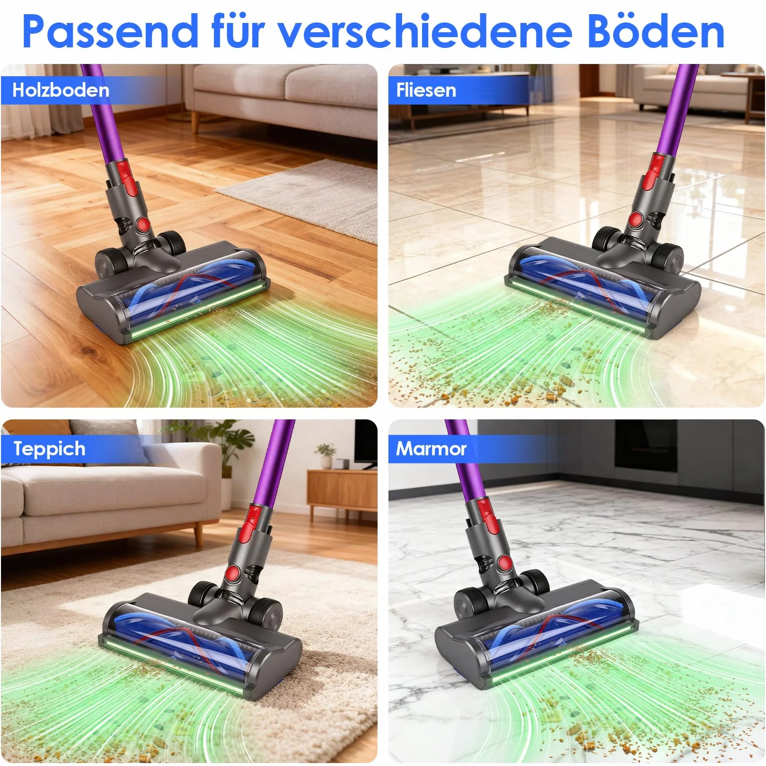 Szczotka części zamienne z funkcją wykrywania kurzu, kompatybilna z odkurzaczami Dyson V7, V8, V10, V11, V15, szczotka do podłóg, wymienna głowica szczotki do parkietu, twardych podłóg i