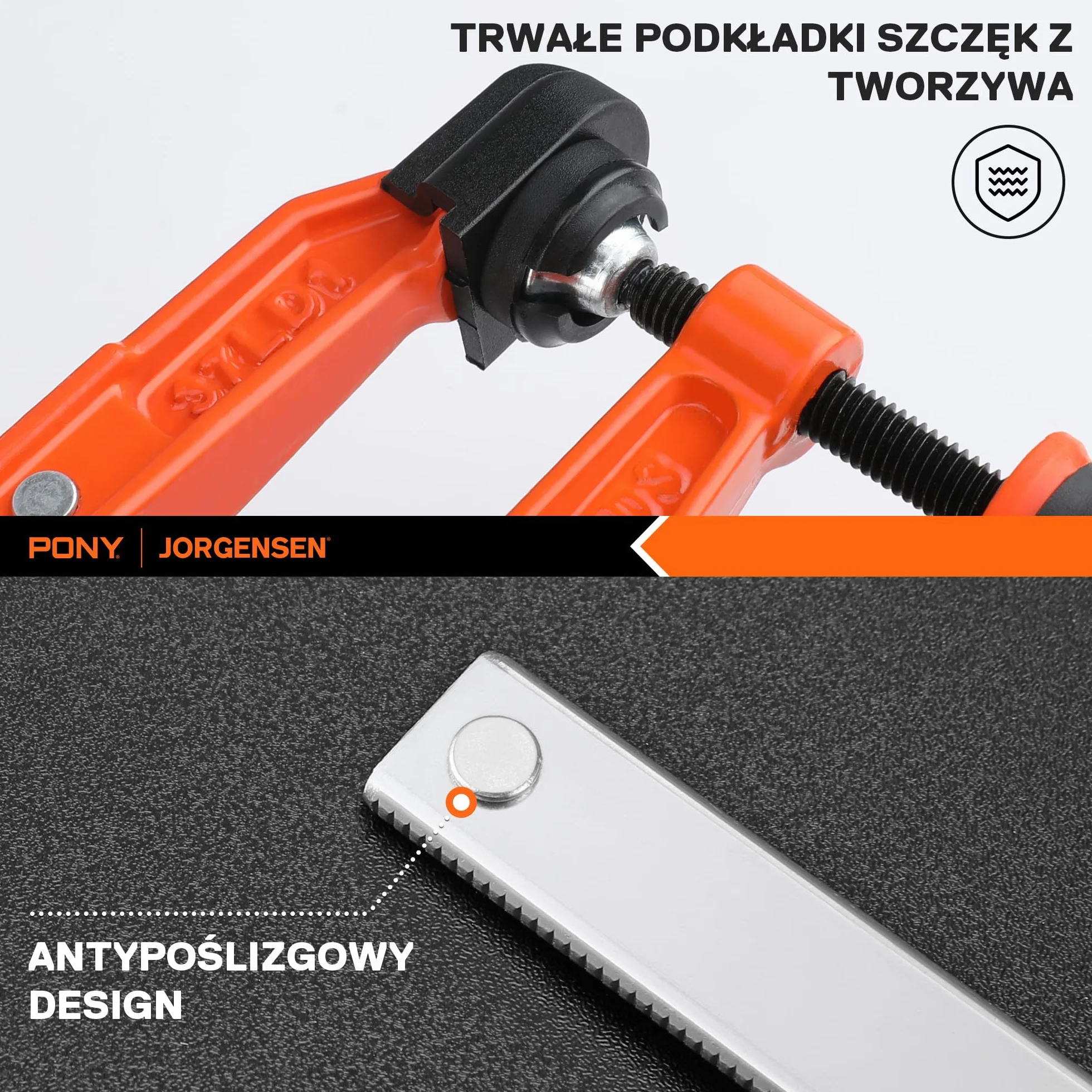JORGENSEN Profesjonalne ściski stolarskie 300 mm, 2 sztuki, z funkcją szybkiego zwalniania, do drewna, typu F