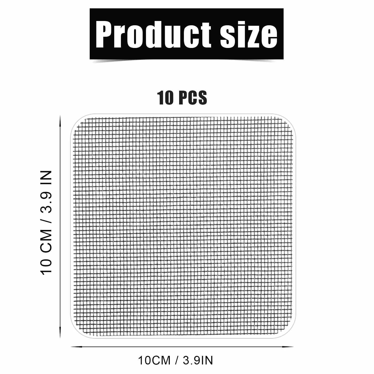 10szt Latki do Naprawy Moskitier Okiennych, Samoprzylepne 10x10cm Naprawa Siatki Okiennej Ekranu Tasma Naprawcza Siatki Okiennej do Naprawy Ekranu Okien Drzwi Namioty Siatki