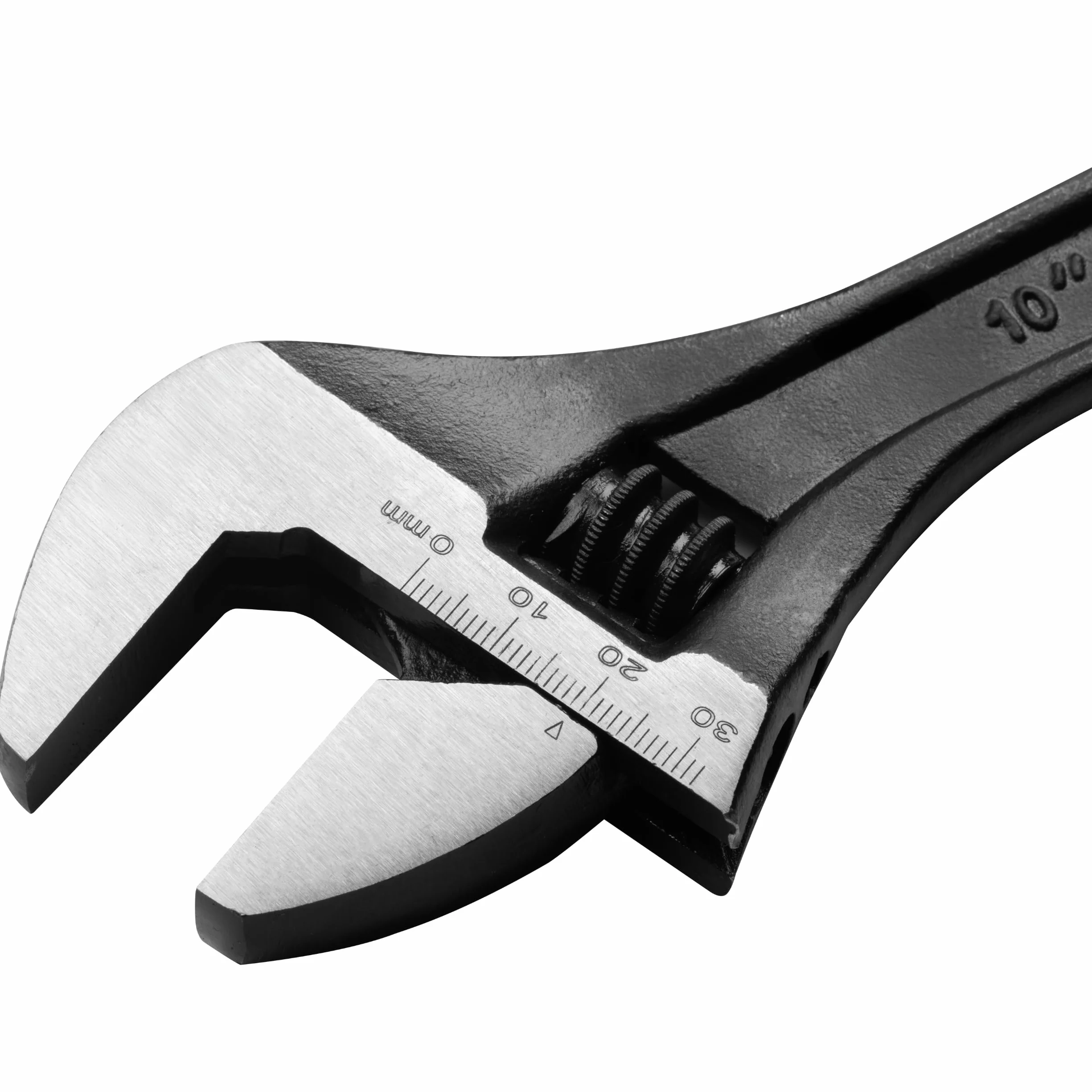 Högert Technik Klucz nastawny 10" (250 mm), klucz nastawny z otworem 30 mm, stal CrV, skala metryczna, ergonomiczny klucz widelcowy do warsztatu i instalacji