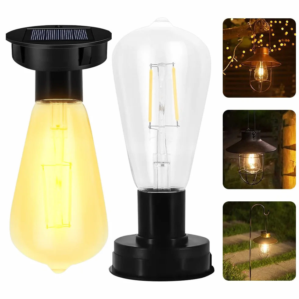 2 sztuki części zamiennych do ogrodowych lamp solarnych, 8 cm solarne żarówki do użytku na zewnątrz, zamienny górny element lamp solarnych z jasną żarówką LED, solarne żarówki do lamp solarnych