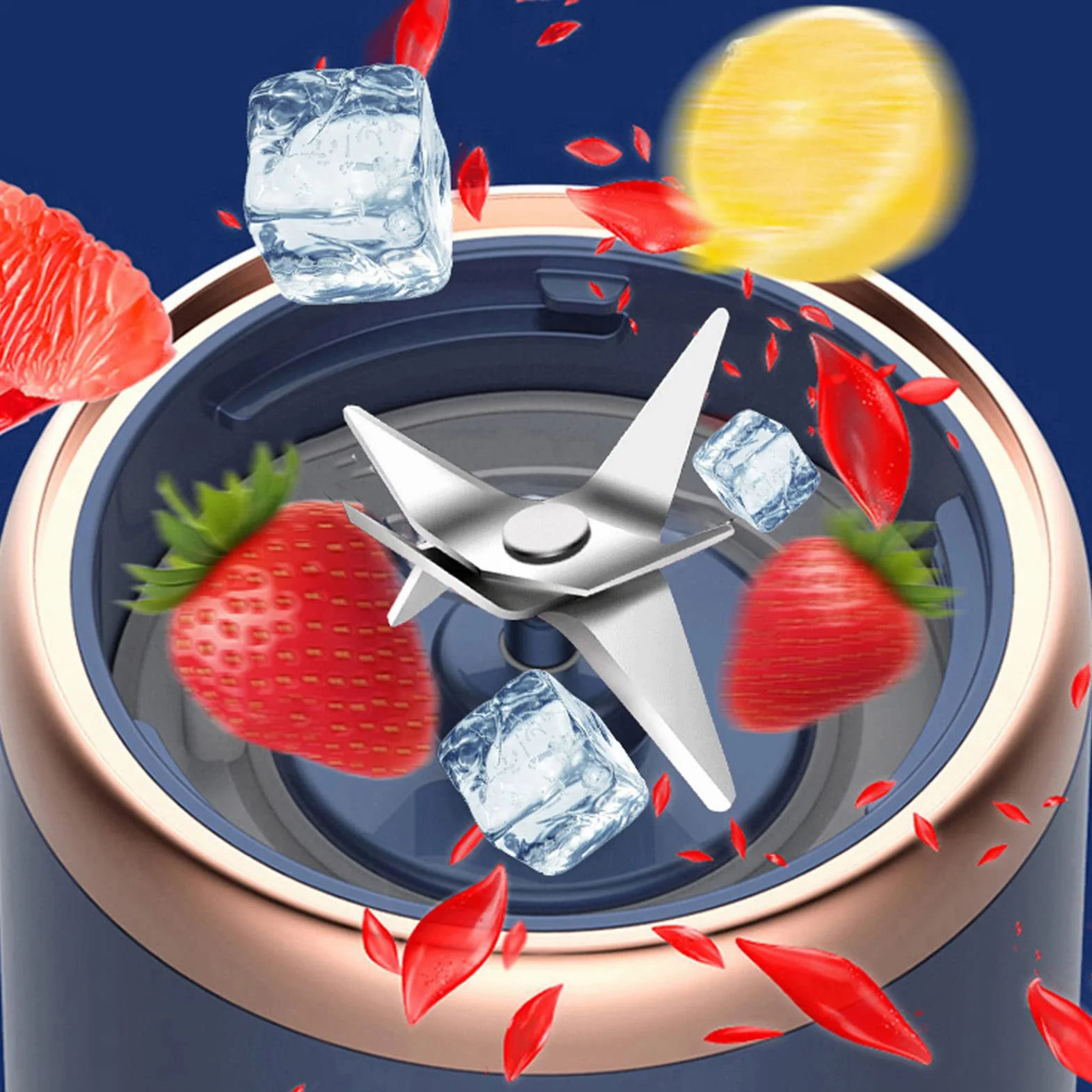 Mini Blender Przenośny 300 ml 22000 Obr./min 1200 mAh USB Akumulator Niebieski