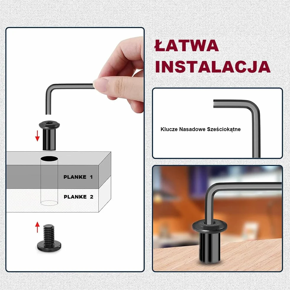 20 Sztuk Śrub Łączących M6 X 40 MM, Łączniki Meblowe, Śruby Do Szafek, Śruby Do Mebli, Stal Nierdzewna A2 V2A, Łącznik Do Szafek Z Kluczami Imbusowymi
