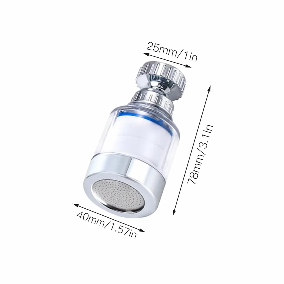 2 szt. filtr do wody, przezroczysty filtr do wody, kran, obracany o 360°, z wymiennym elementem filtrującym z bawełny PP, do domu, łazienki, kuchni, zlewu