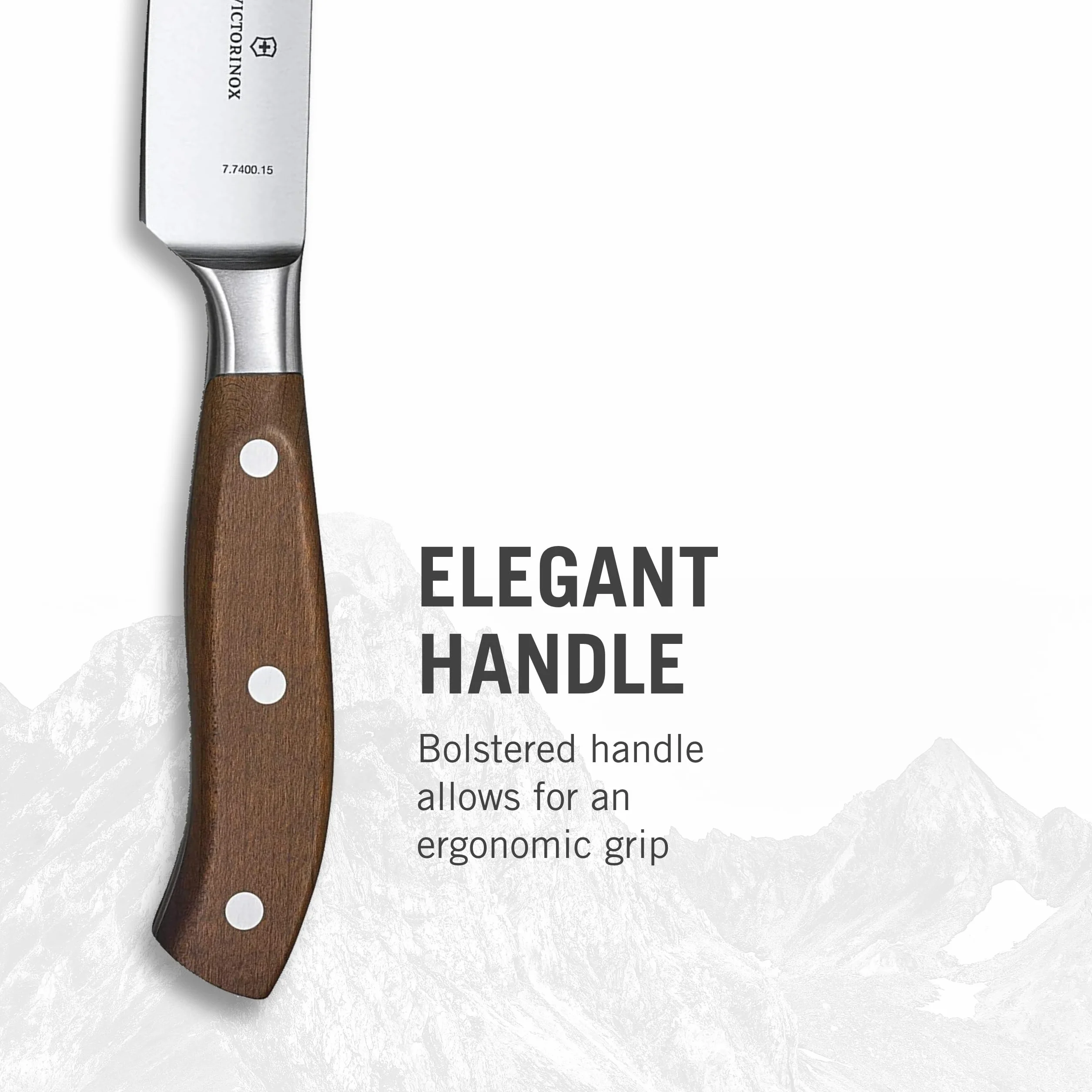 Victorinox Grand Maître Tranchiermesser, extra scharfe Klinge, gerader Schliff, Holzgriff, Braun