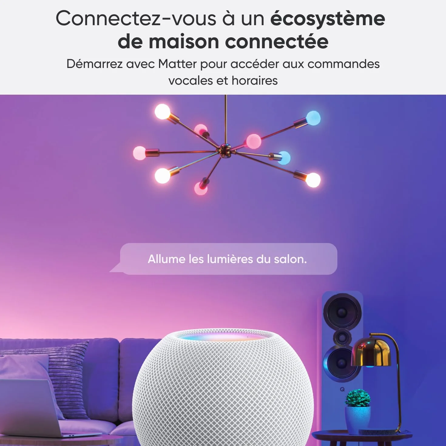 Nanoleaf Matter Essentials żarówki WLAN E27, 4 inteligentne lampy LED RGBW – 16 mln kolorów, indywidualne harmonogramy, sterowanie za pomocą aplikacji i głosu (kompatybilne z Alexa, Apple i Google