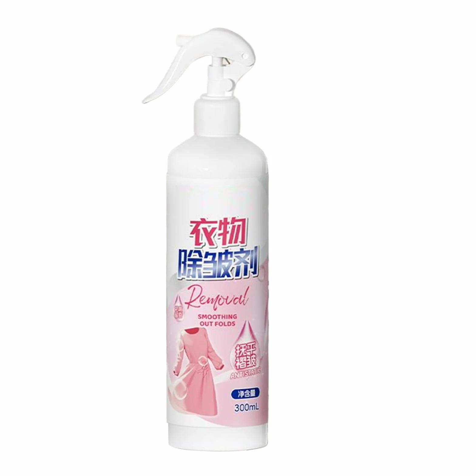 Spray przeciwzmarszczkowy do odzieży, bez prasowania tkanin - 300 ml, antystatyczny zapachowy, do podróży i domu