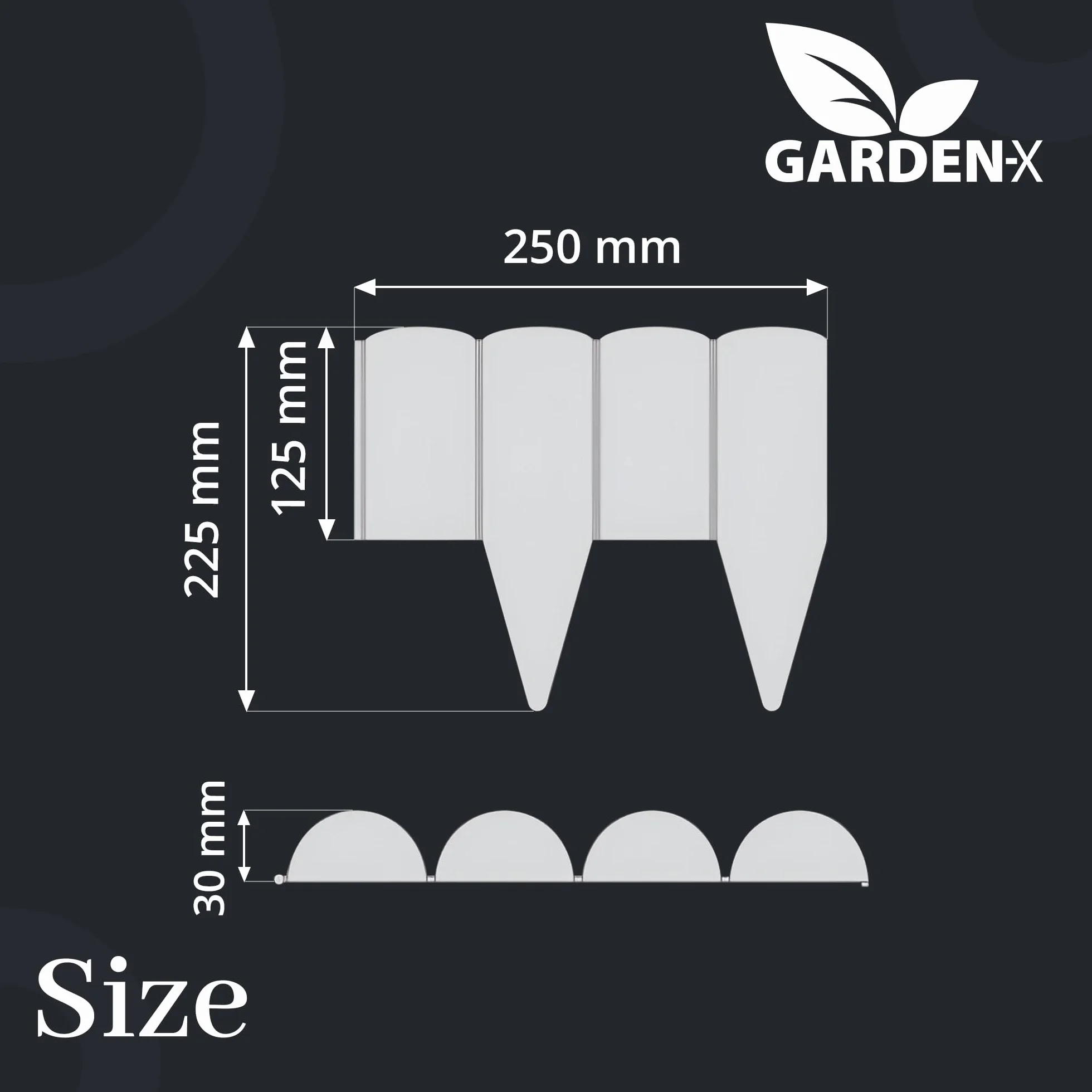 GARDENIX 2,5 m wygląd drewna kwiat łóżko granicy granicy trawnik krawędź ogród palisada łóżko ogrodzenie (2,5 m, zielony)