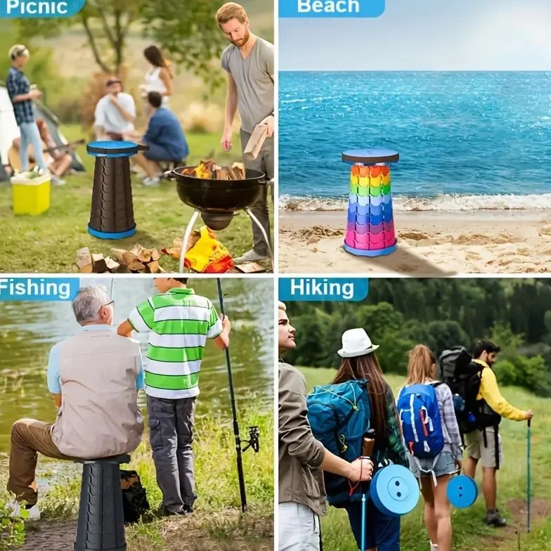 Generisch Przenośny składany stołek o maks. nośności 180 kg | FOLDYSEAT (czerwony)