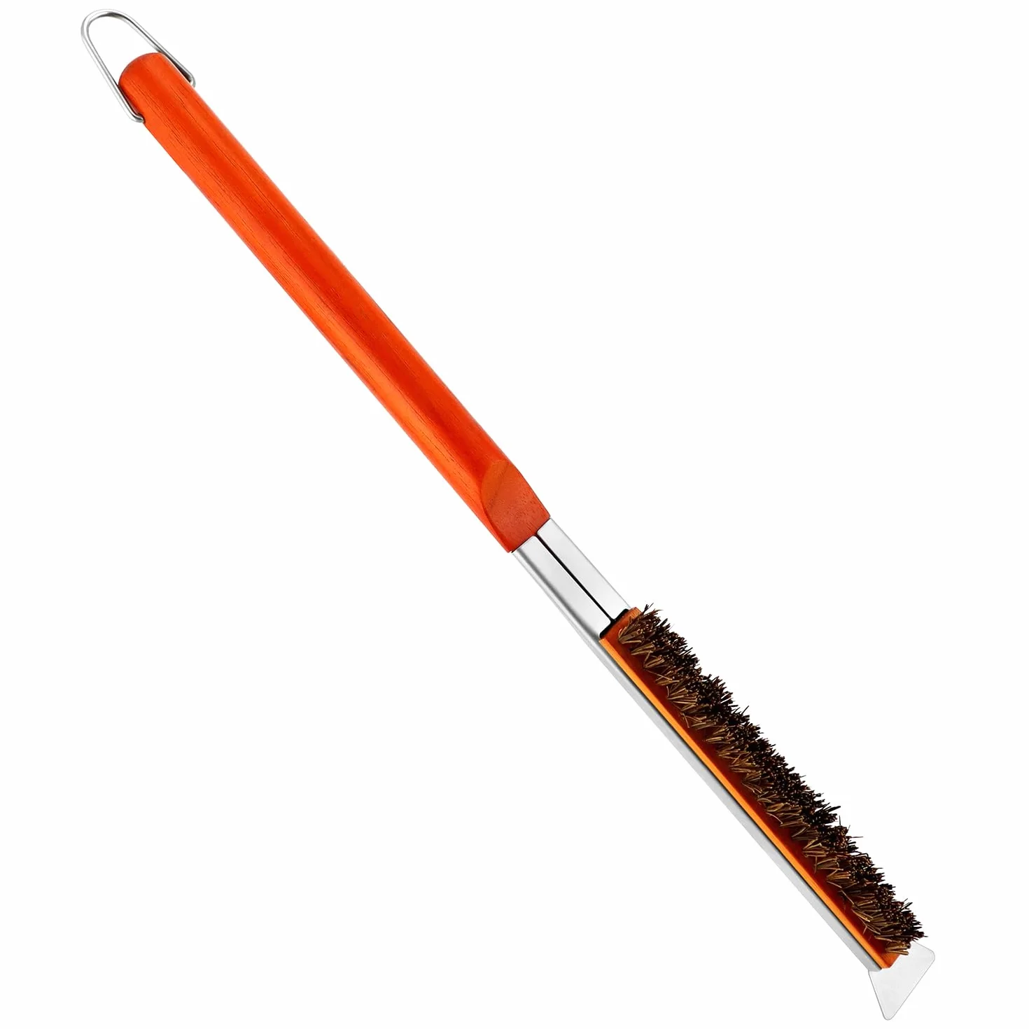 QWORK® Szczotka do pieca do pizzy z włosiem z włókna palmowego, szczotka do czyszczenia piekarnika, do piekarników zewnętrznych i kamieni do pizzy